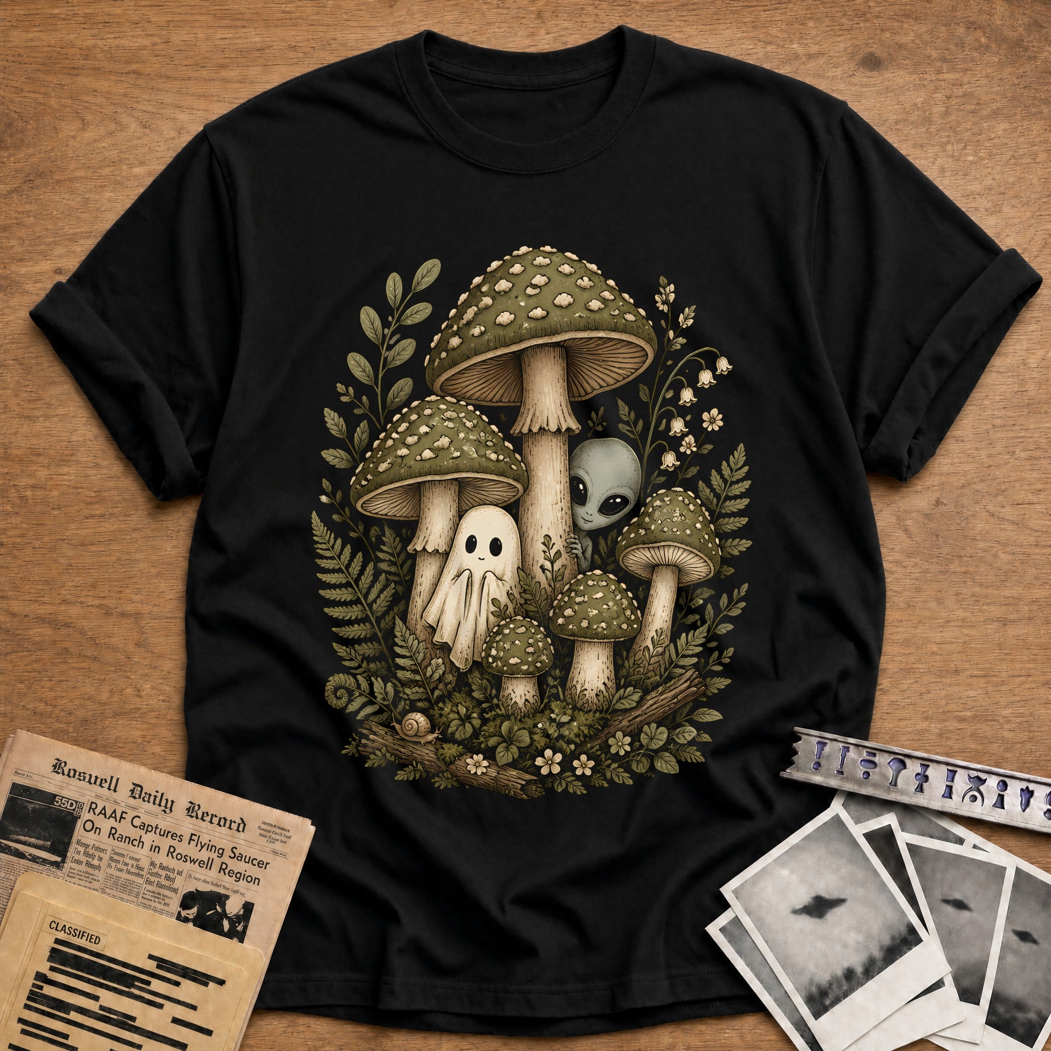 Mushroom Ghost Alien 16 - Black