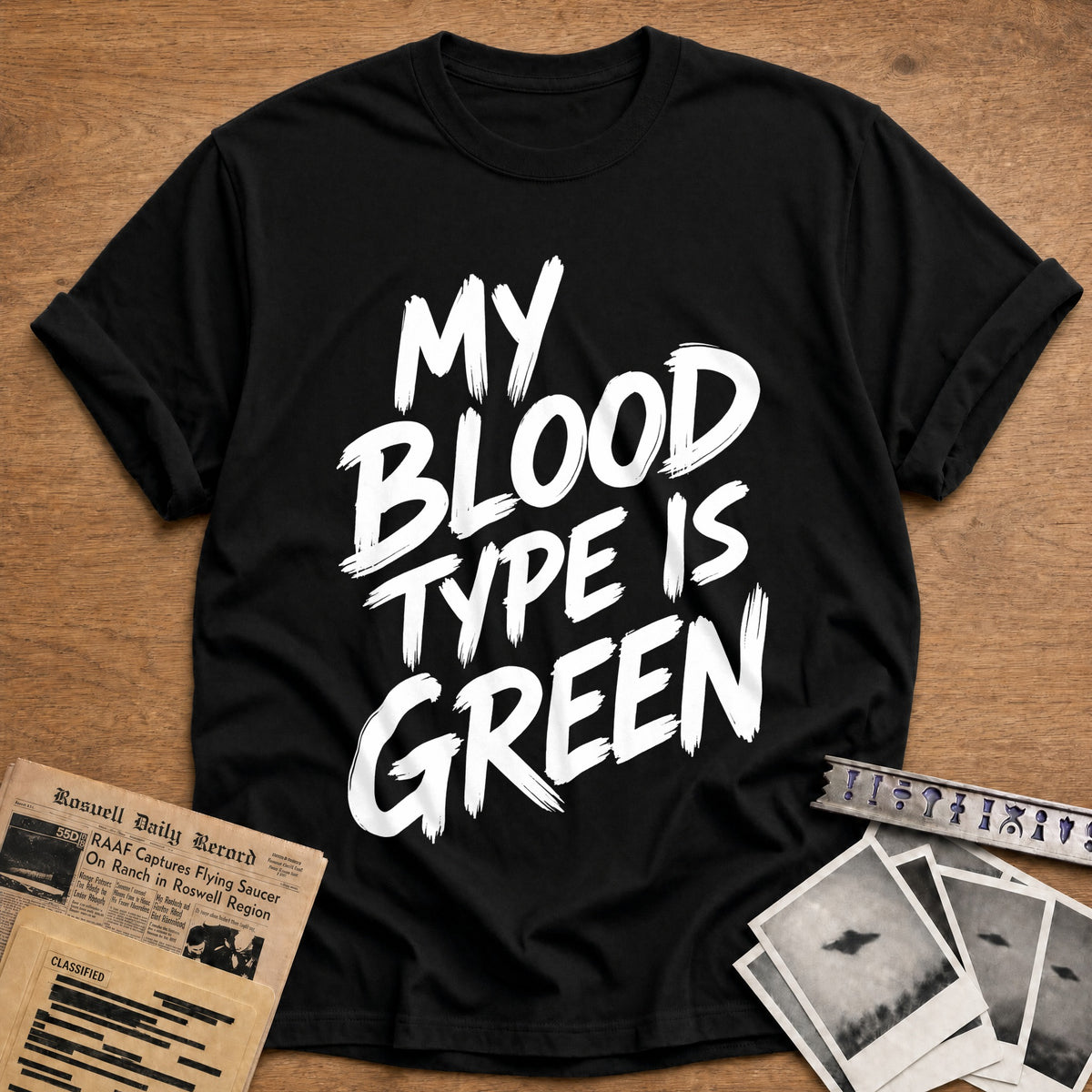 My Blood Type Is Green 68 T-Shirt - Black