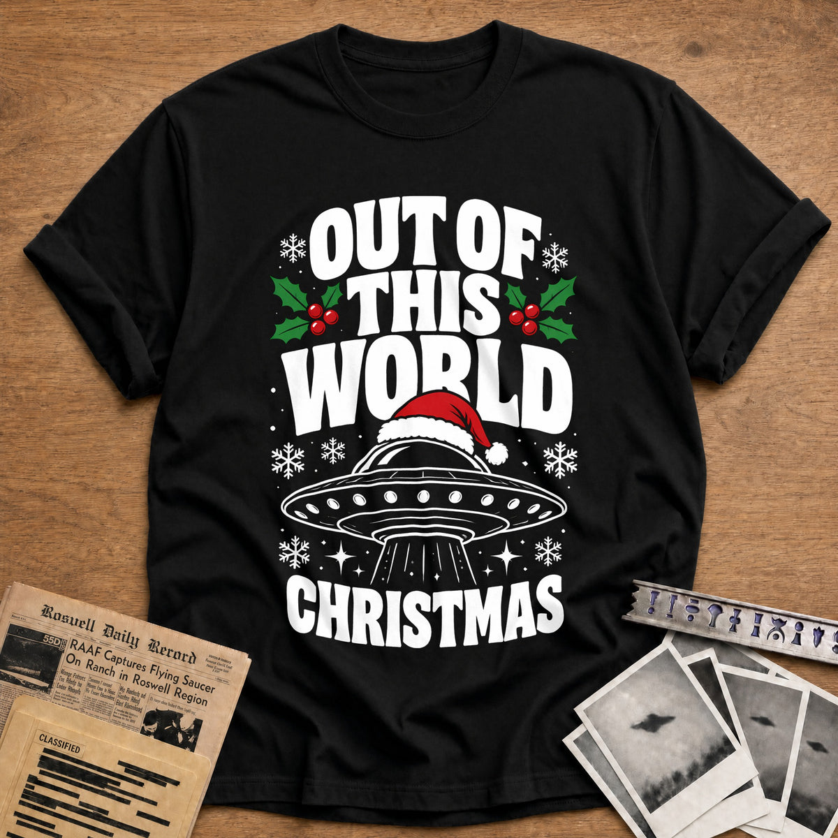 Out Of This World Christmas 59 T-Shirt - Black