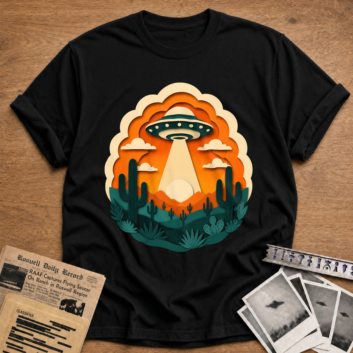 Papercut Cactus 29 T-Shirt - Black