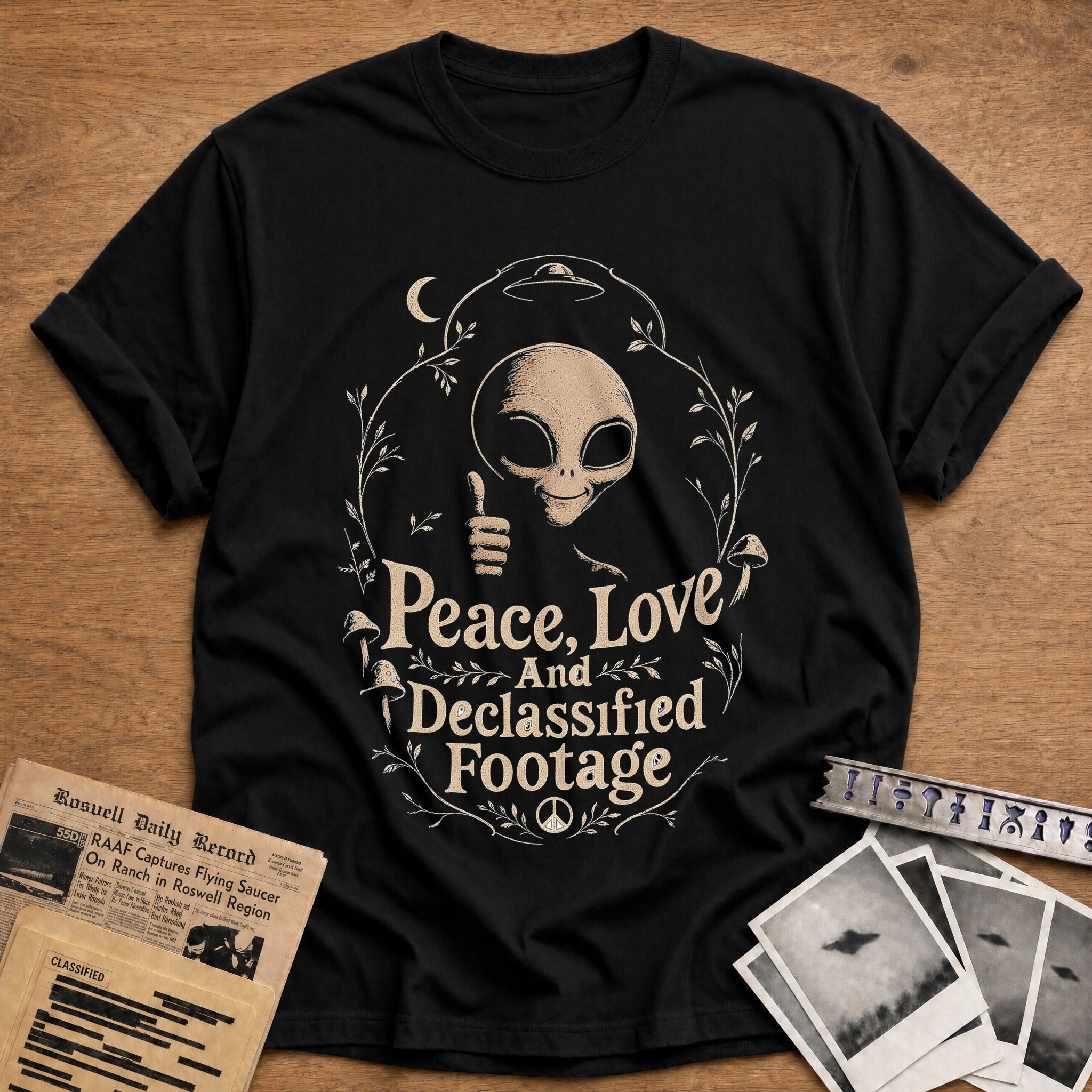Peace Love And Declassified Footage - Black
