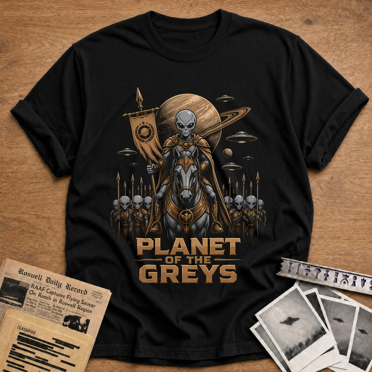 Planet Of The Greys 61 T-Shirt - Black