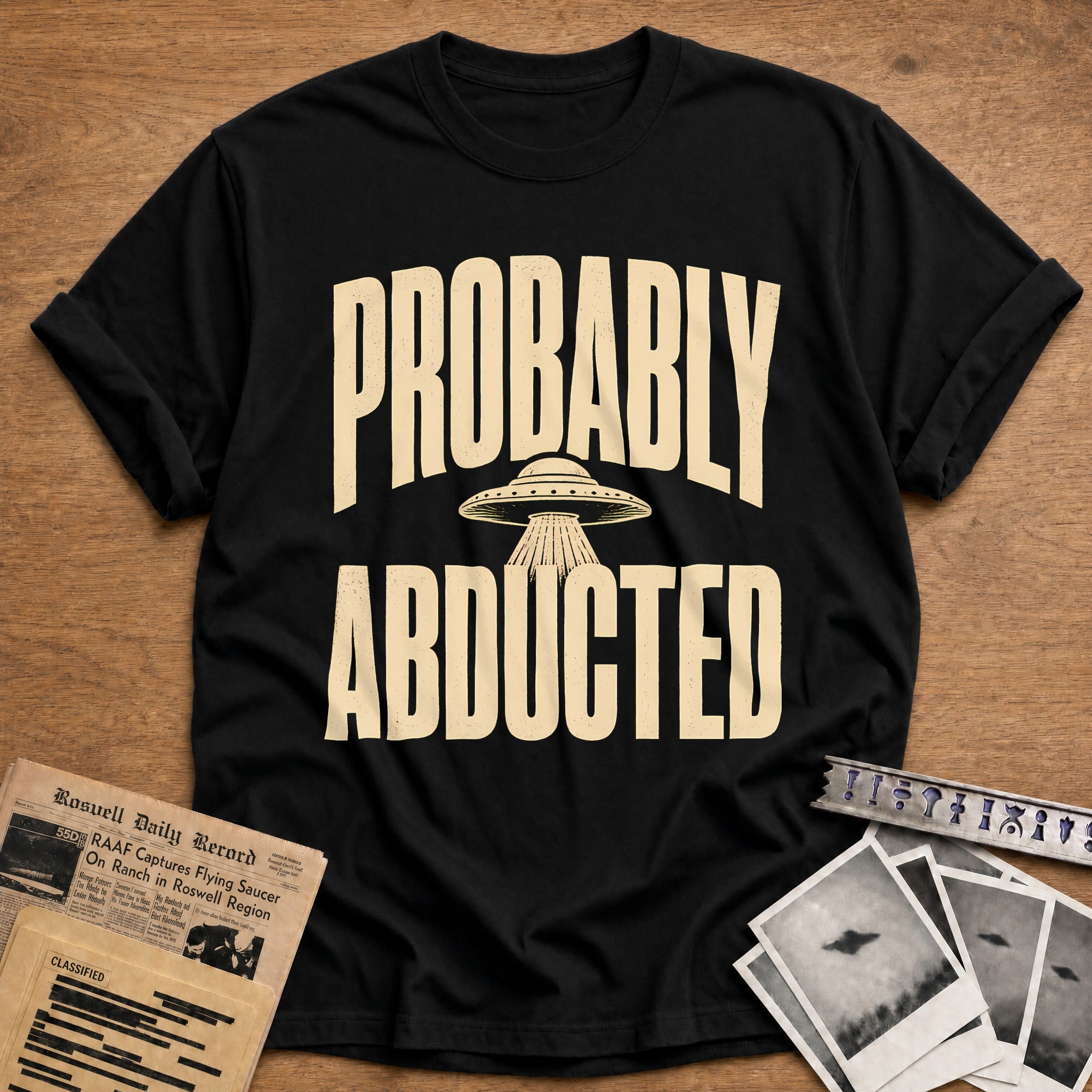 Probably Abducted 76 T-Shirt - Black