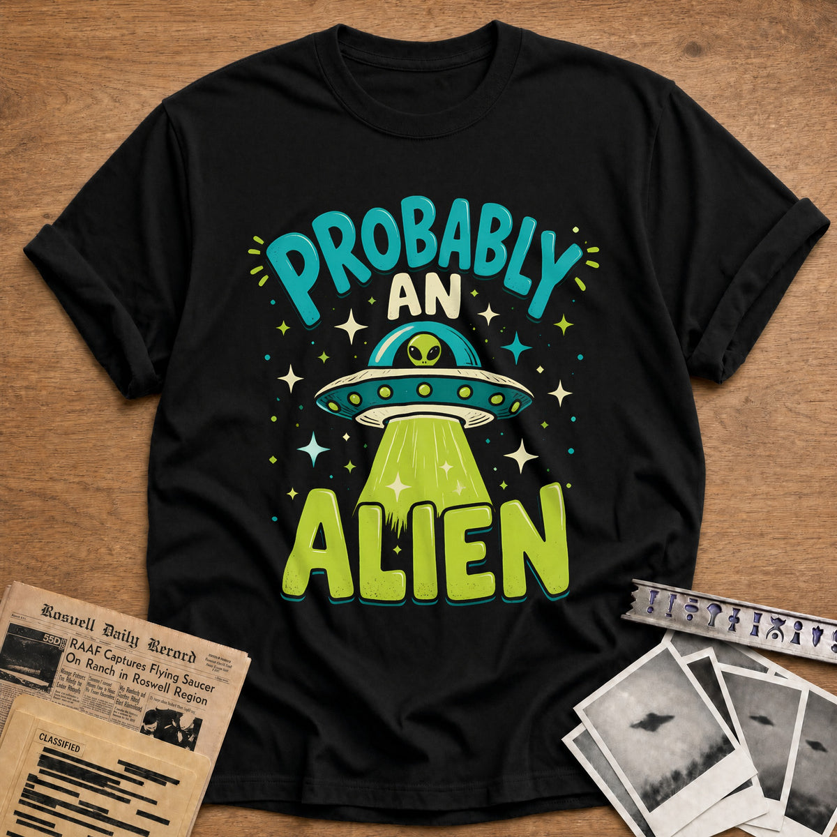 Probably An Alien 16 T-Shirt - Black