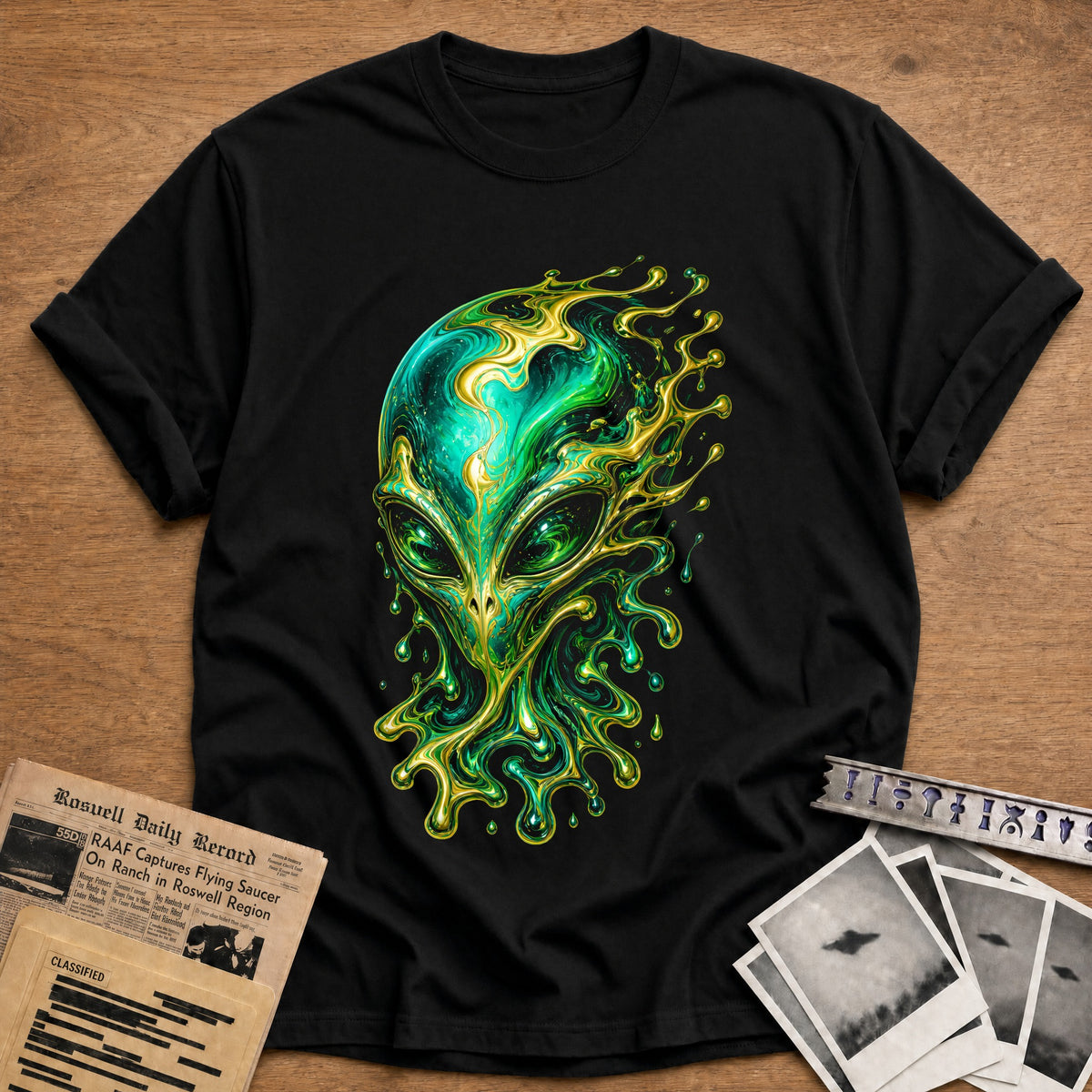 Psychedelic Alien 21 T-Shirt - Black
