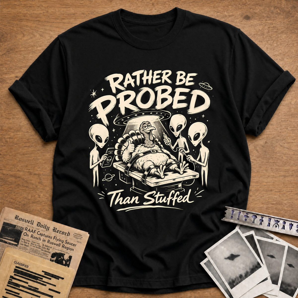 Rather Be Probed Than Stuffed 1 T-Shirt - Black