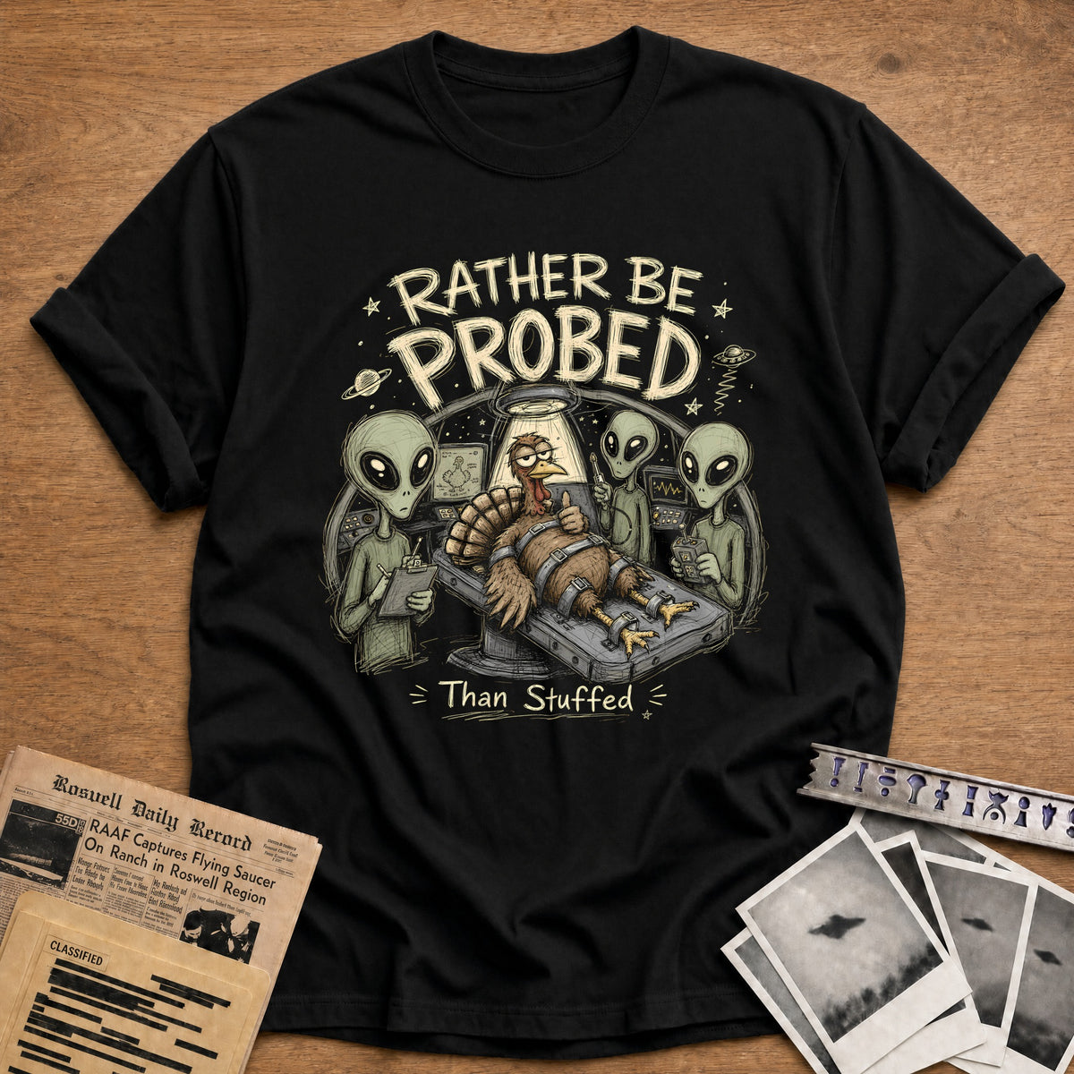 Rather Be Probed Than Stuffed 2 T-Shirt - Black