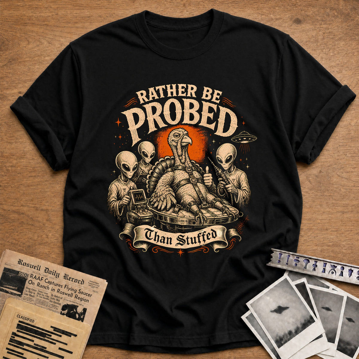Rather Be Probed Than Stuffed 3 T-Shirt - Black