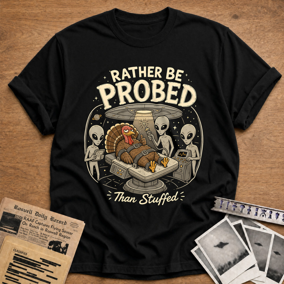 Rather Be Probed Than Stuffed 6 T-Shirt - Black
