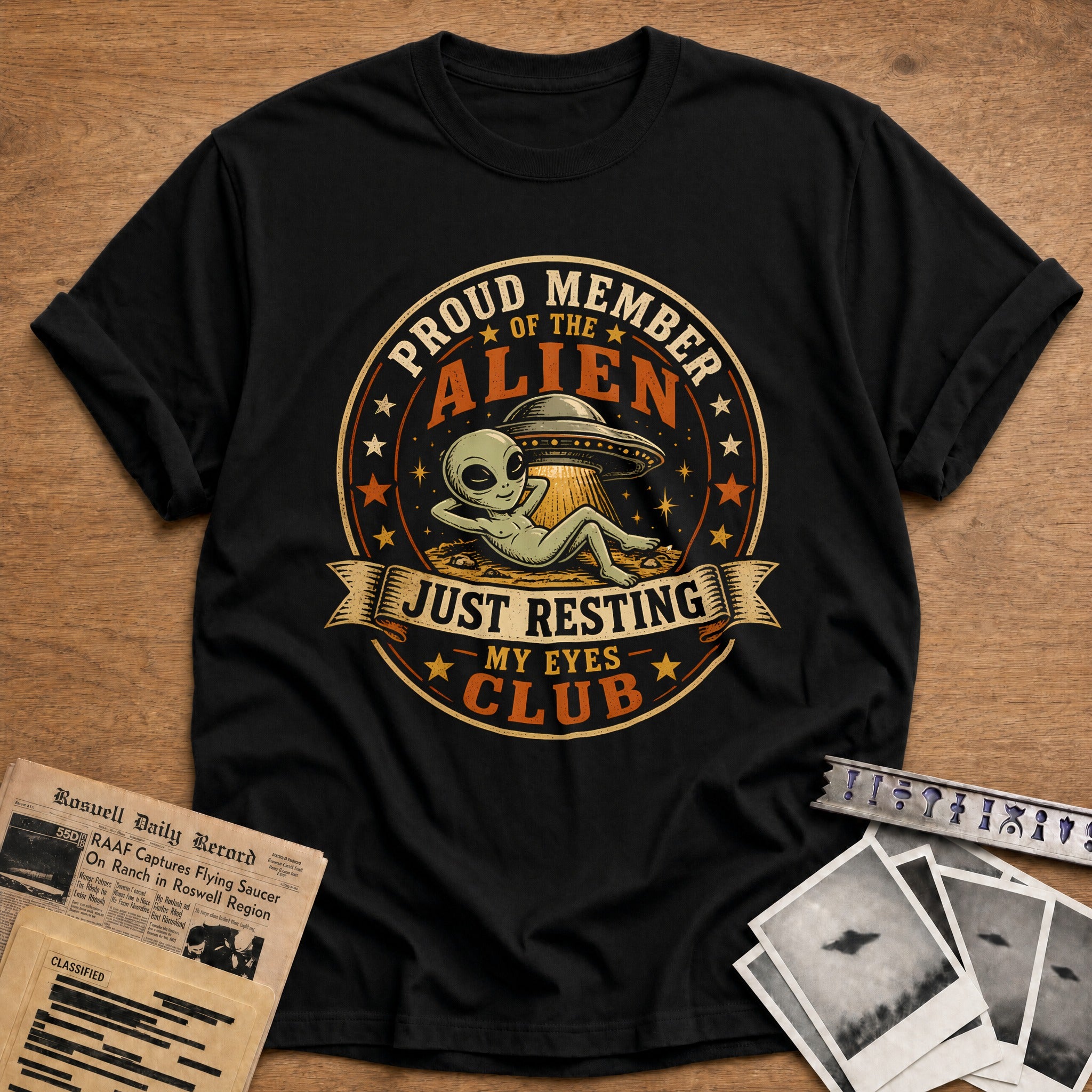 Resting Eyes Club 47 T-Shirt - Black