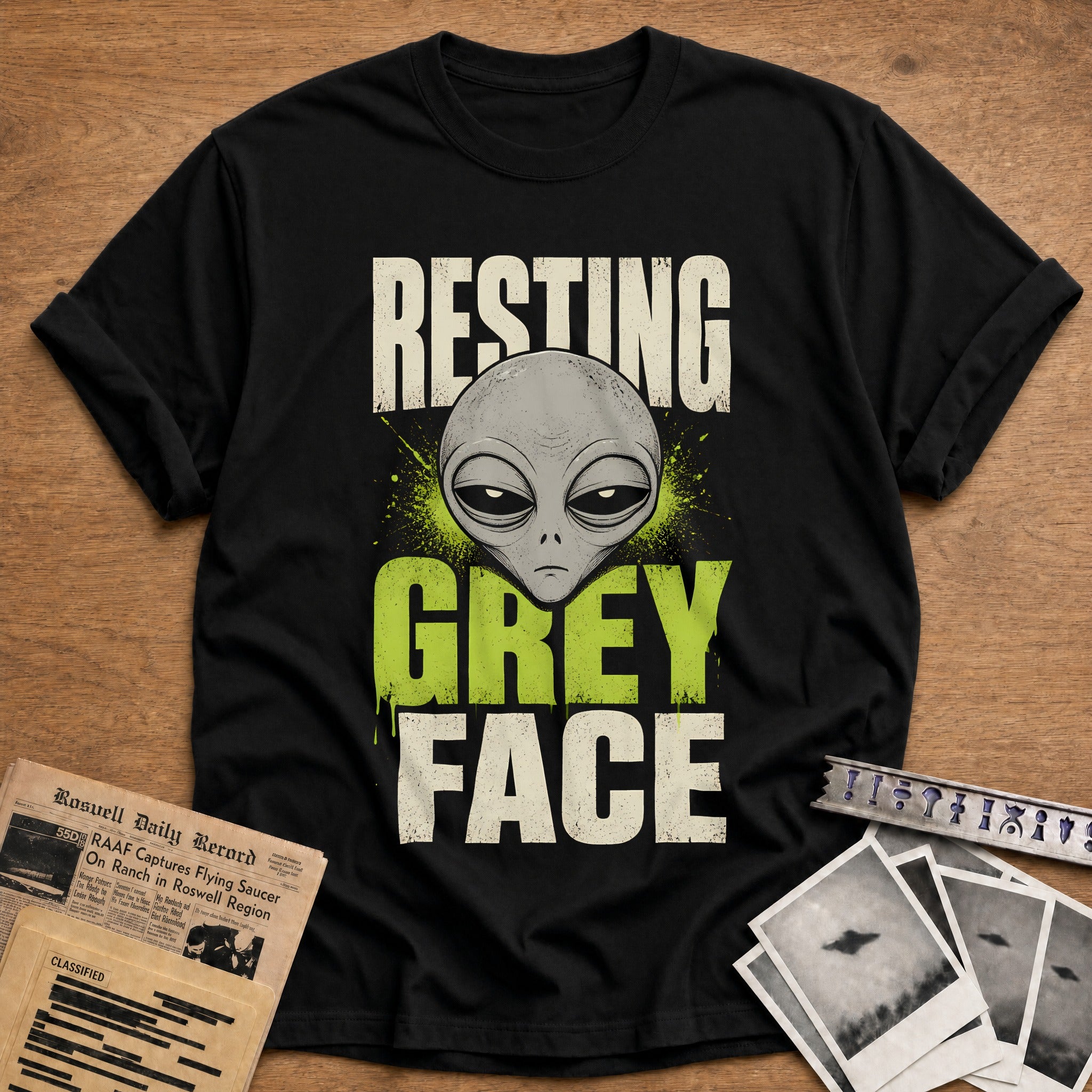 Resting Grey Face 22 T-Shirt - Black