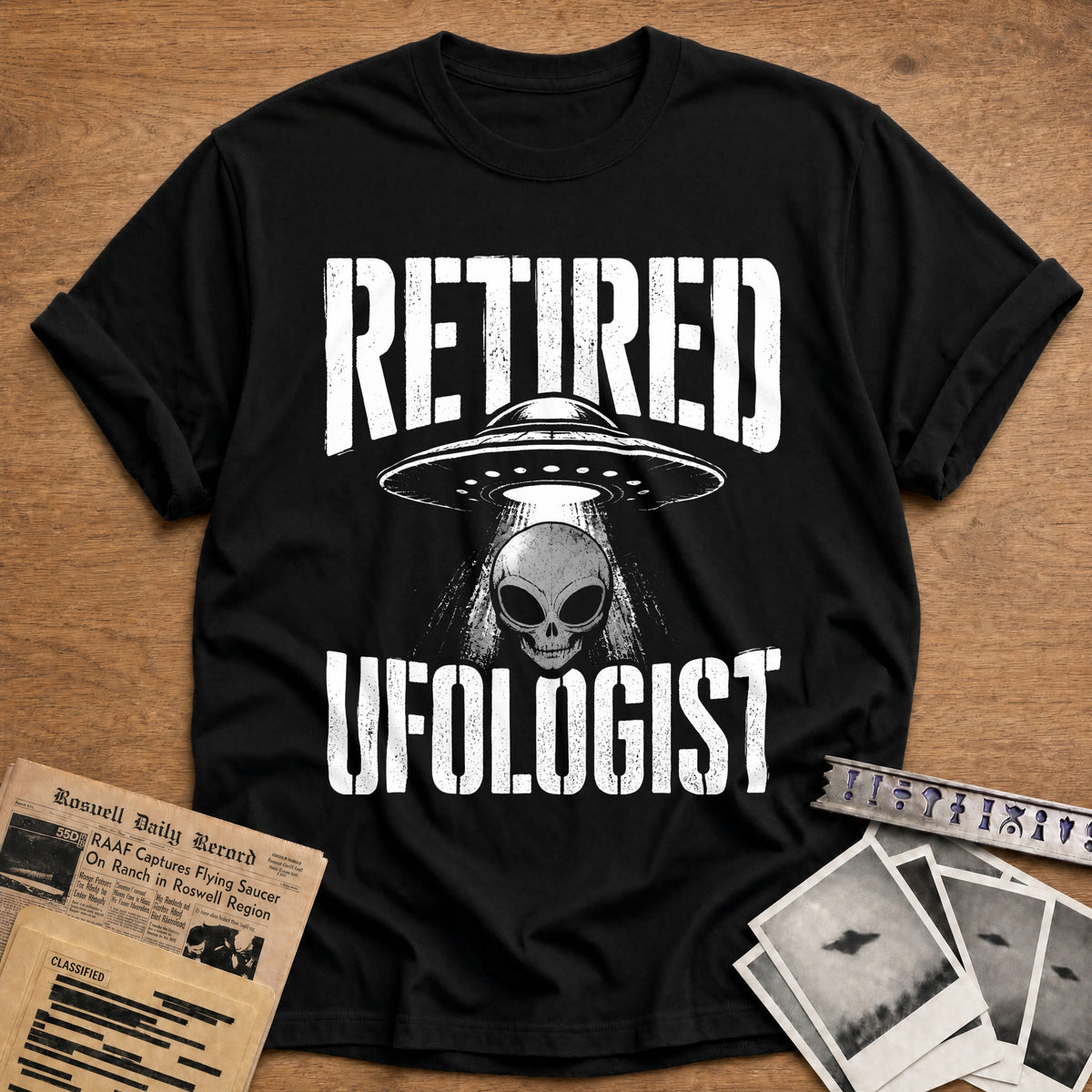 Retired Ufologist 82 T-Shirt - Black