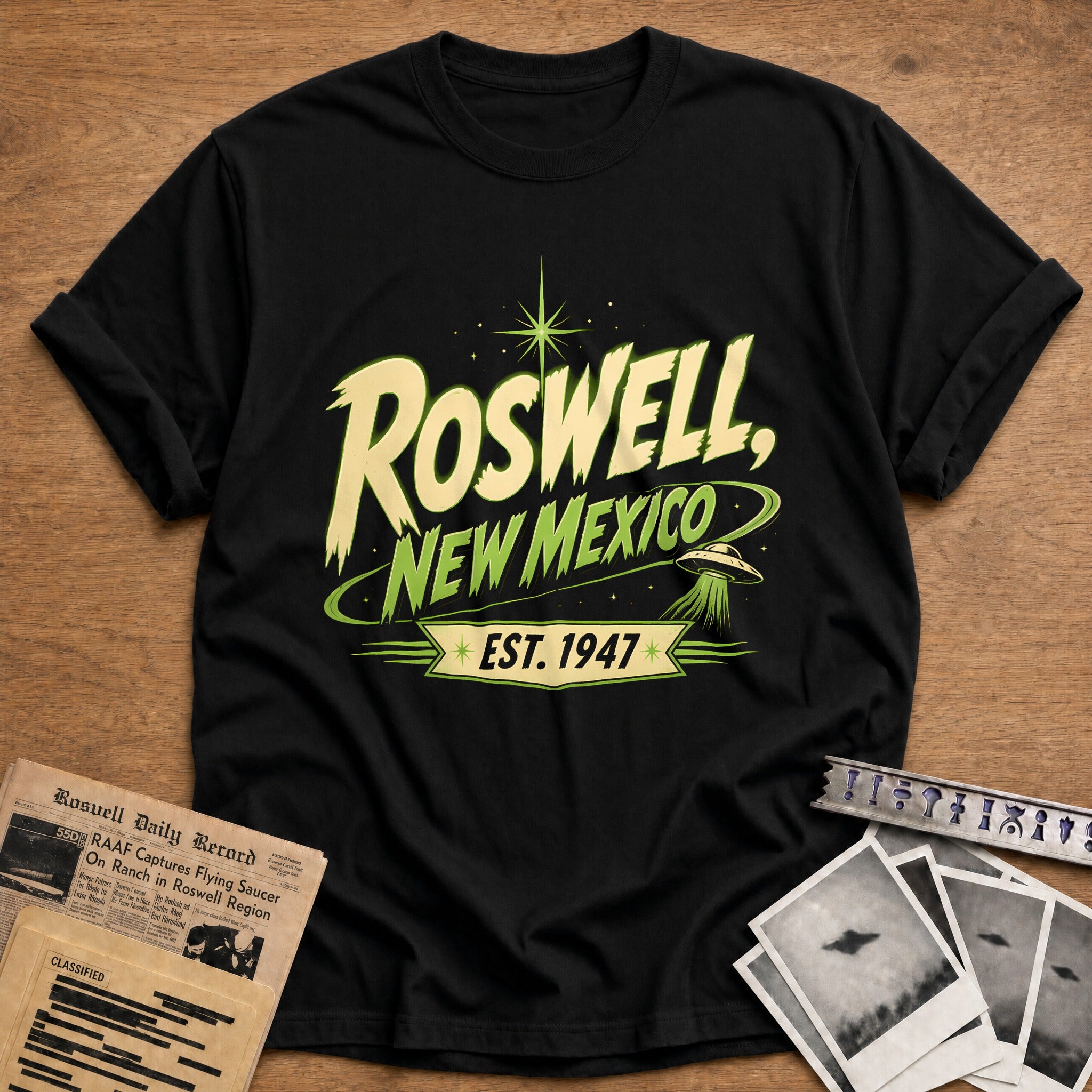 Roswell Est 1947 40 T-Shirt - Black