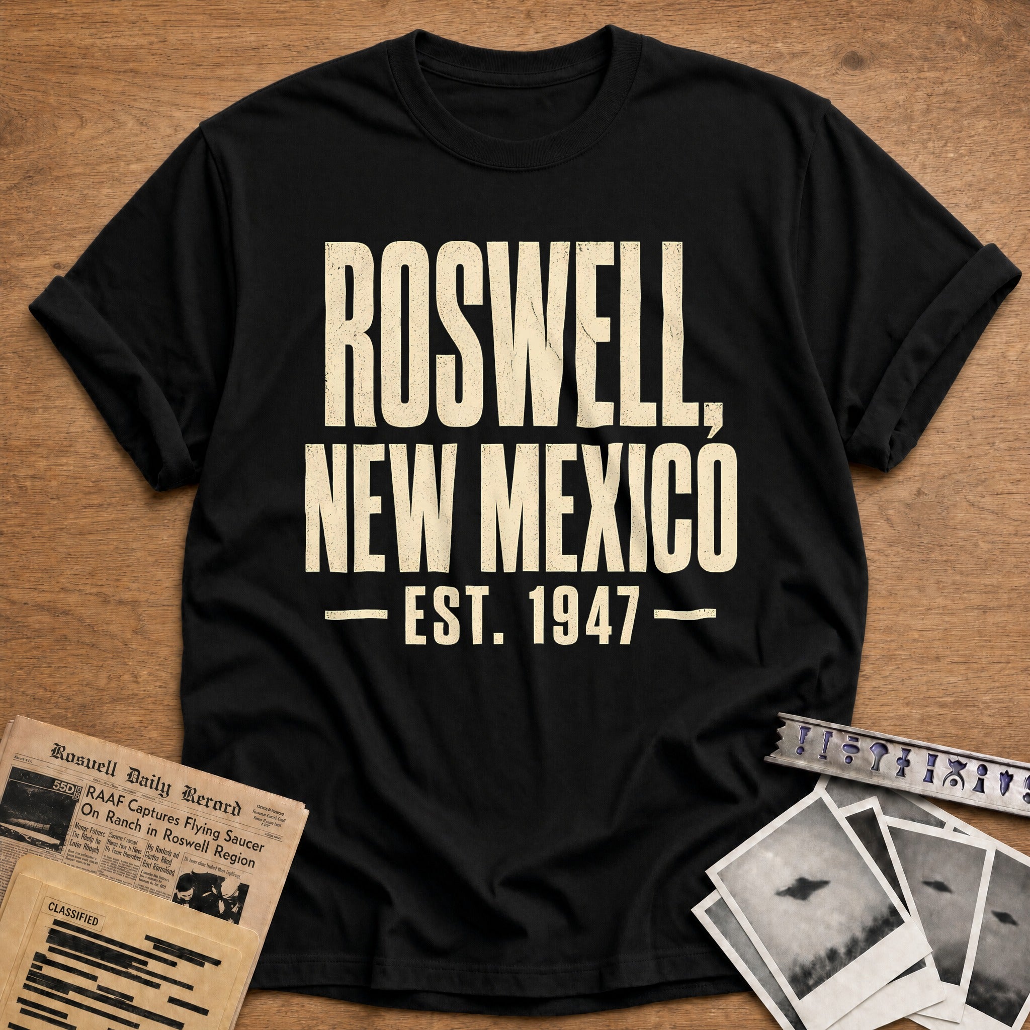 Roswell Est 1947 90 T-Shirt - Black