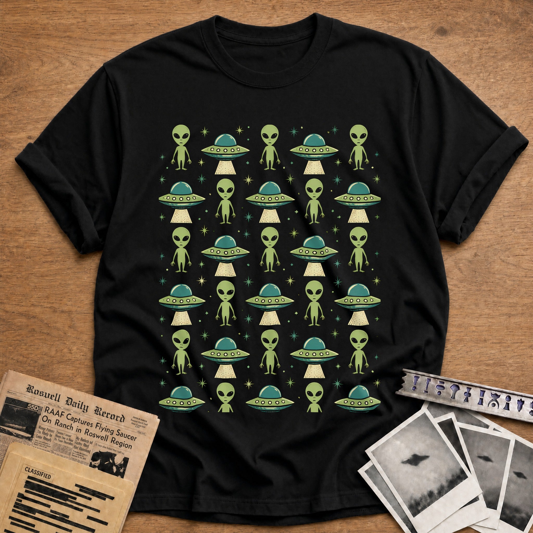 Saucer Lineup T-Shirt - Black