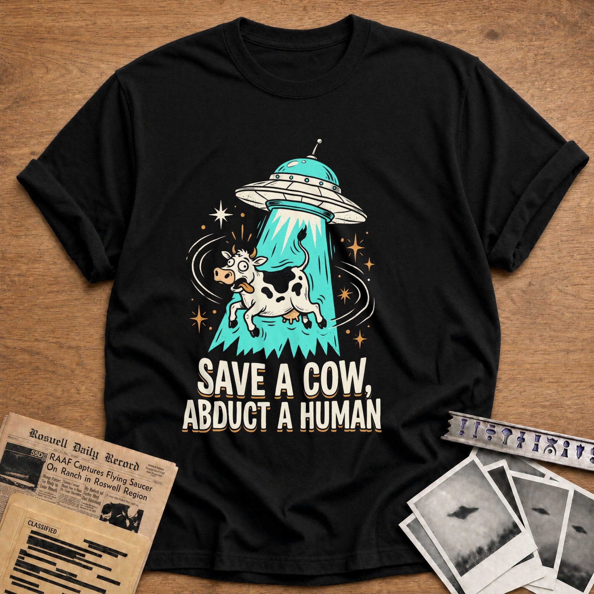 Save A Cow Abduct A Human - Black