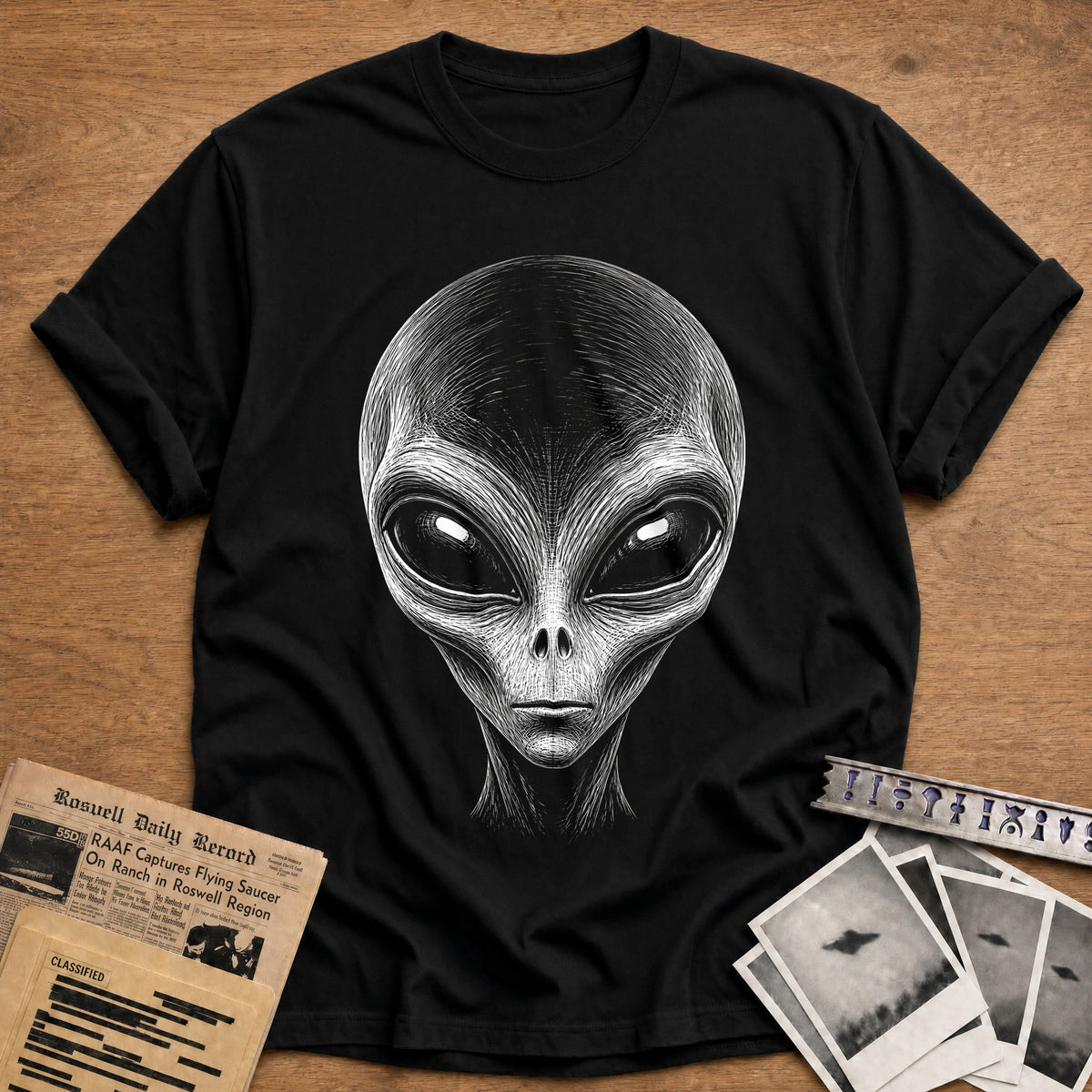 Scratchboard Grey 70 T-Shirt - Black