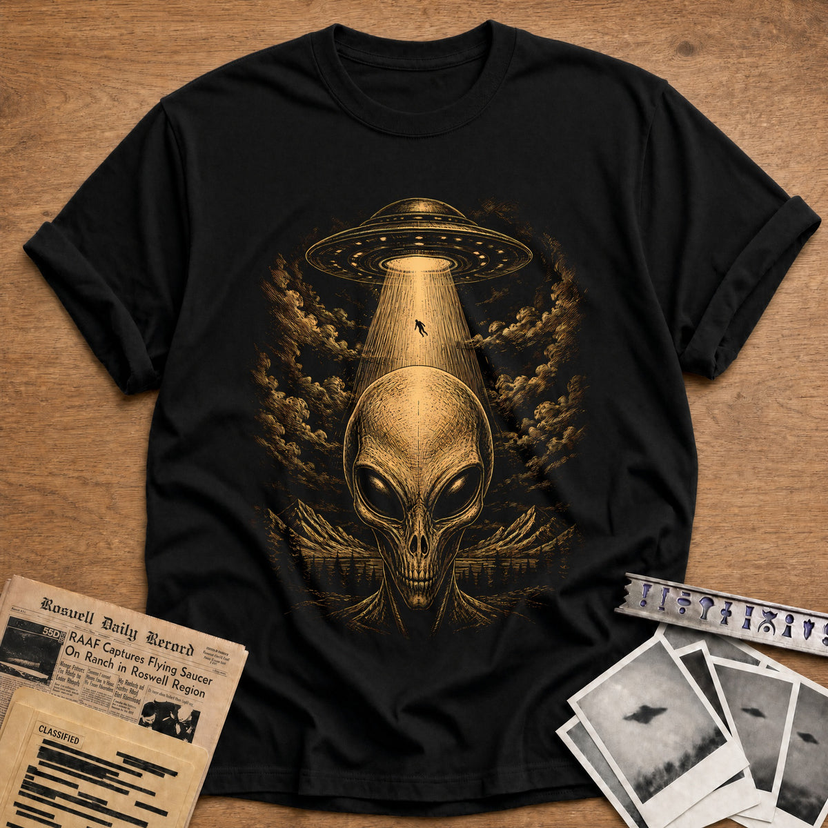 Skull Abduction Beam 79 T-Shirt - Black