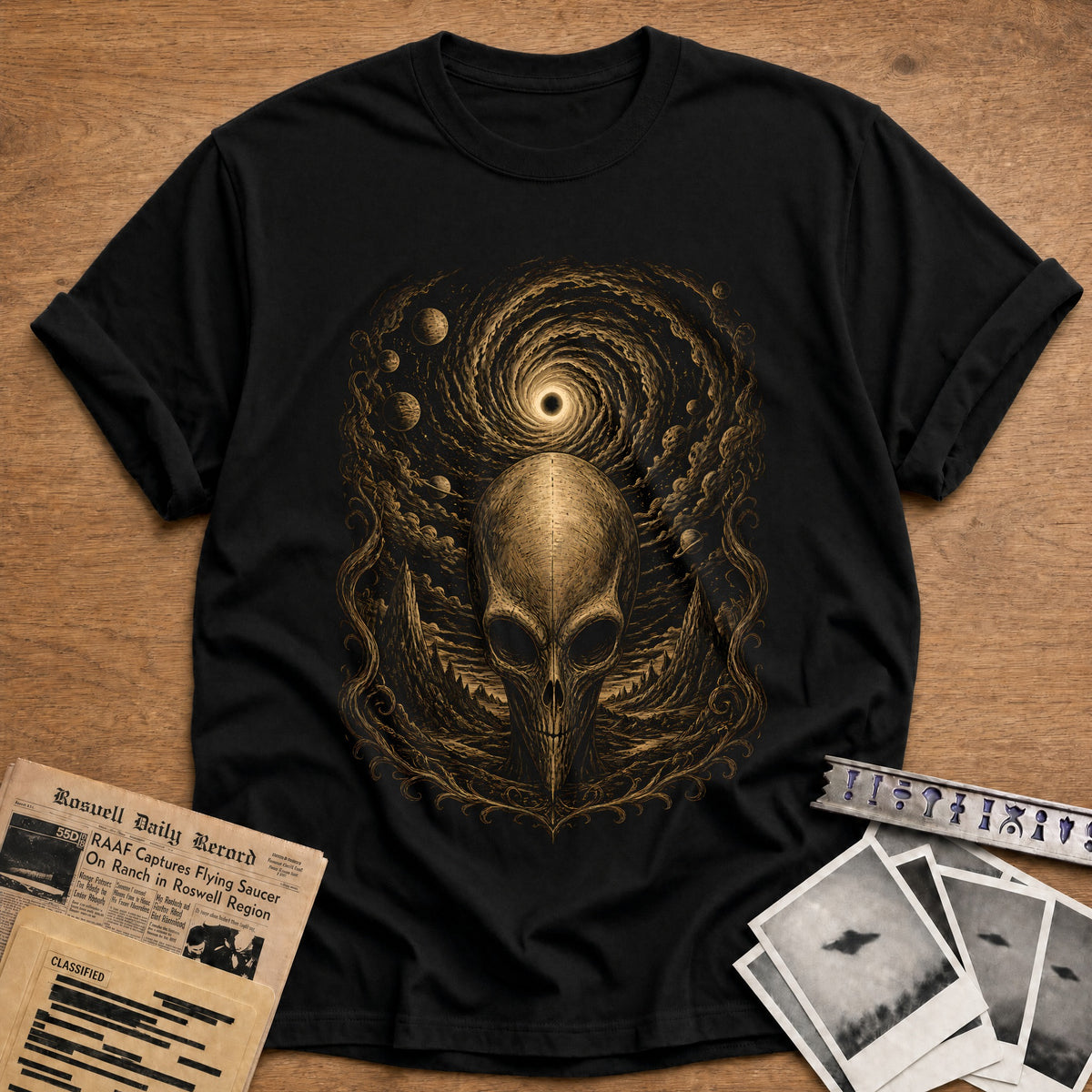 Skull Wormhole 23 T-Shirt - Black