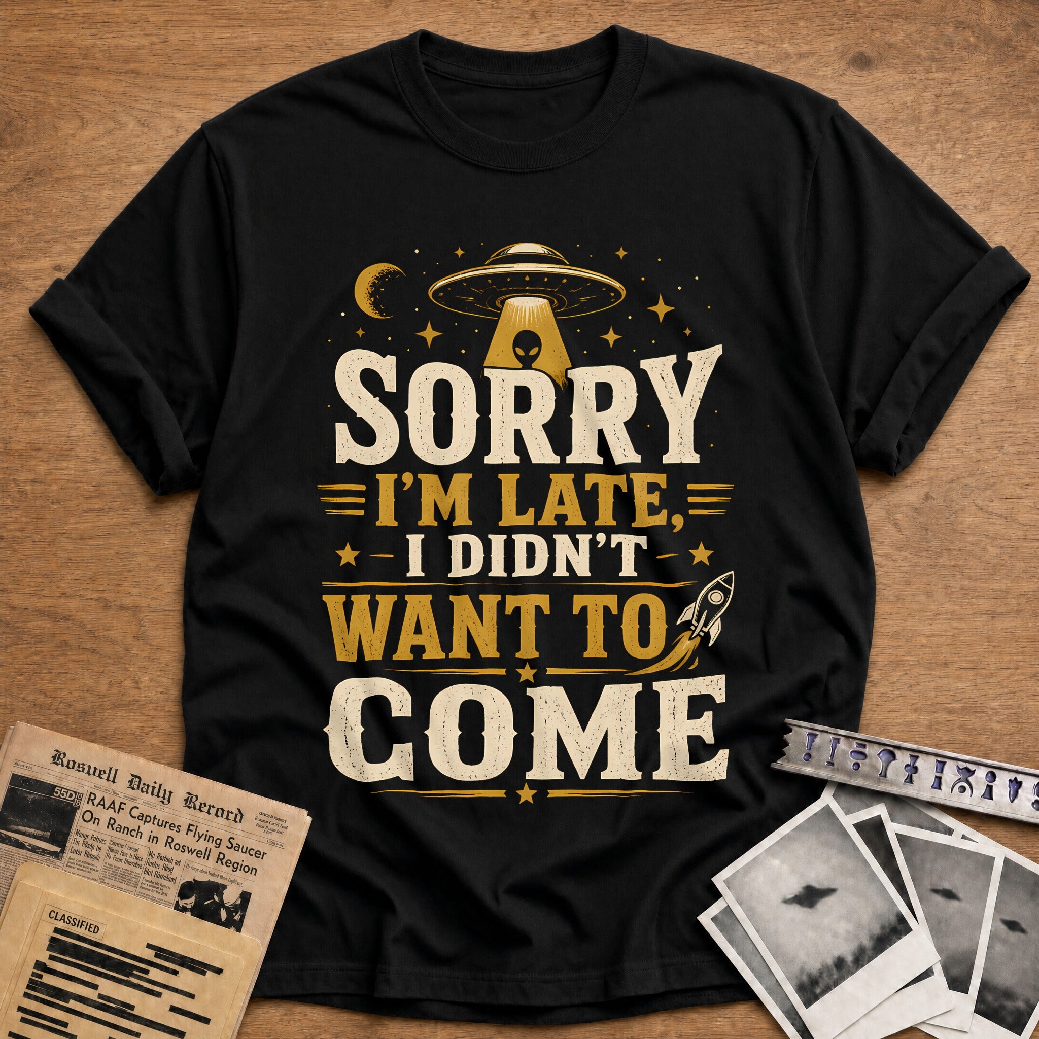 Sorry I M Late I Didn T Want To Come 59 T-Shirt - Black