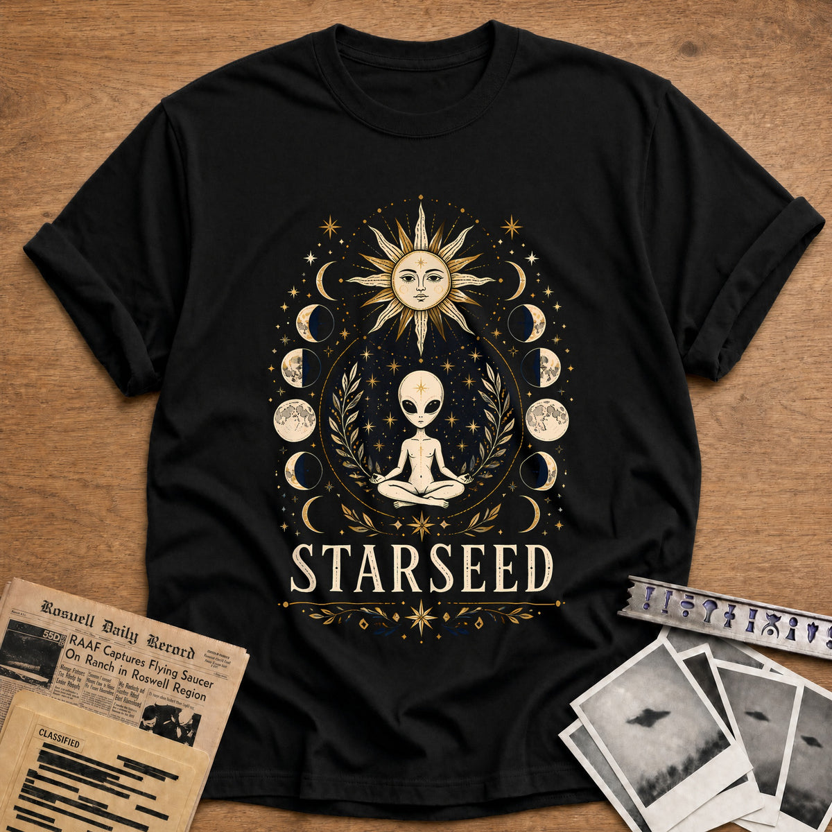 Starseed Folk 38 T-Shirt - Black