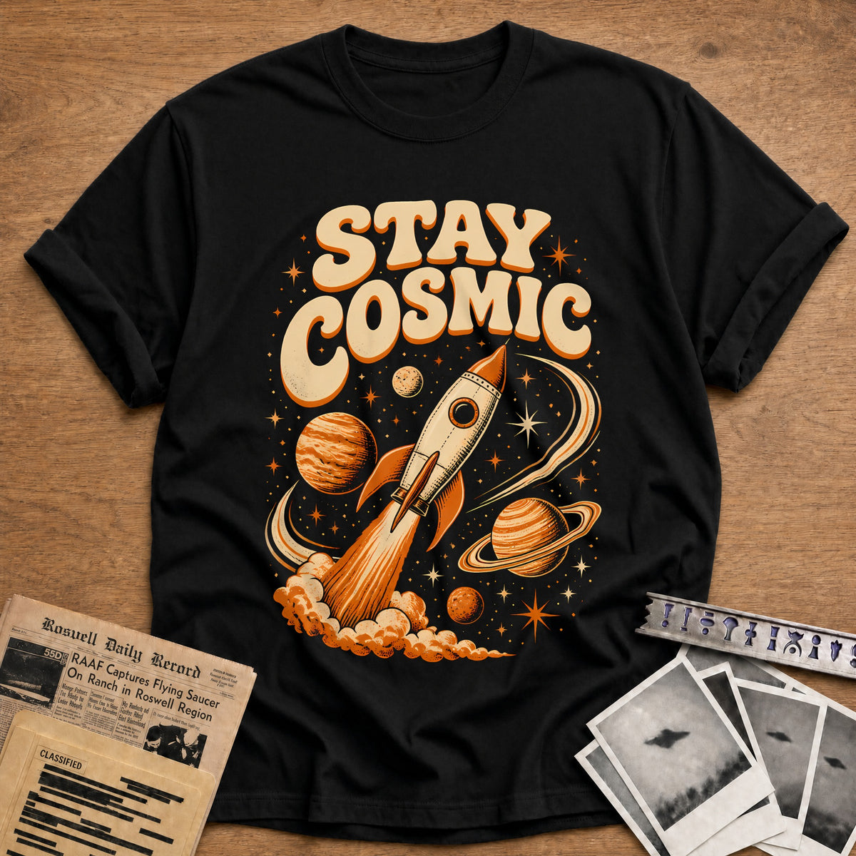 Stay Cosmic 78 T-Shirt - Black