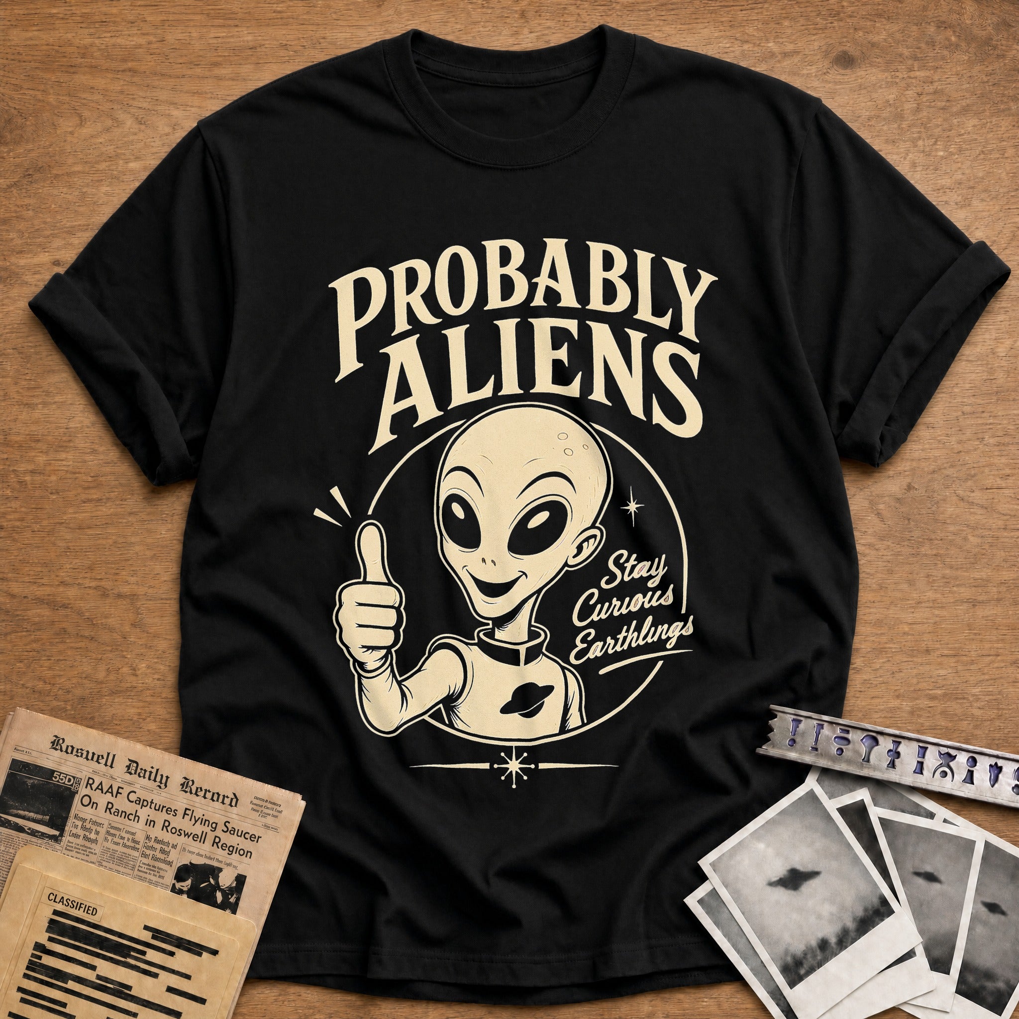 Stay Curious, Earthlings - Black