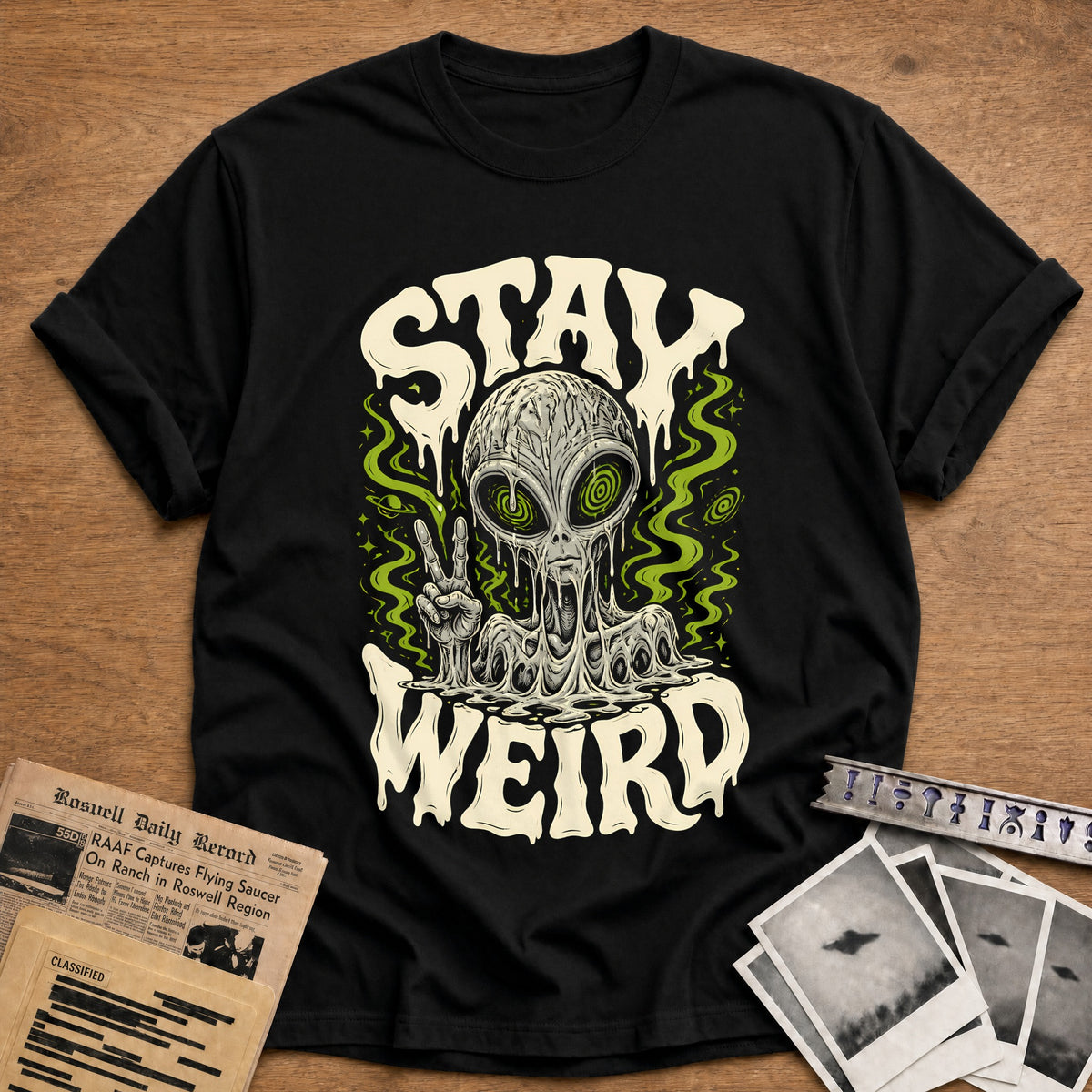 Stay Weird Acid 56 T-Shirt - Black