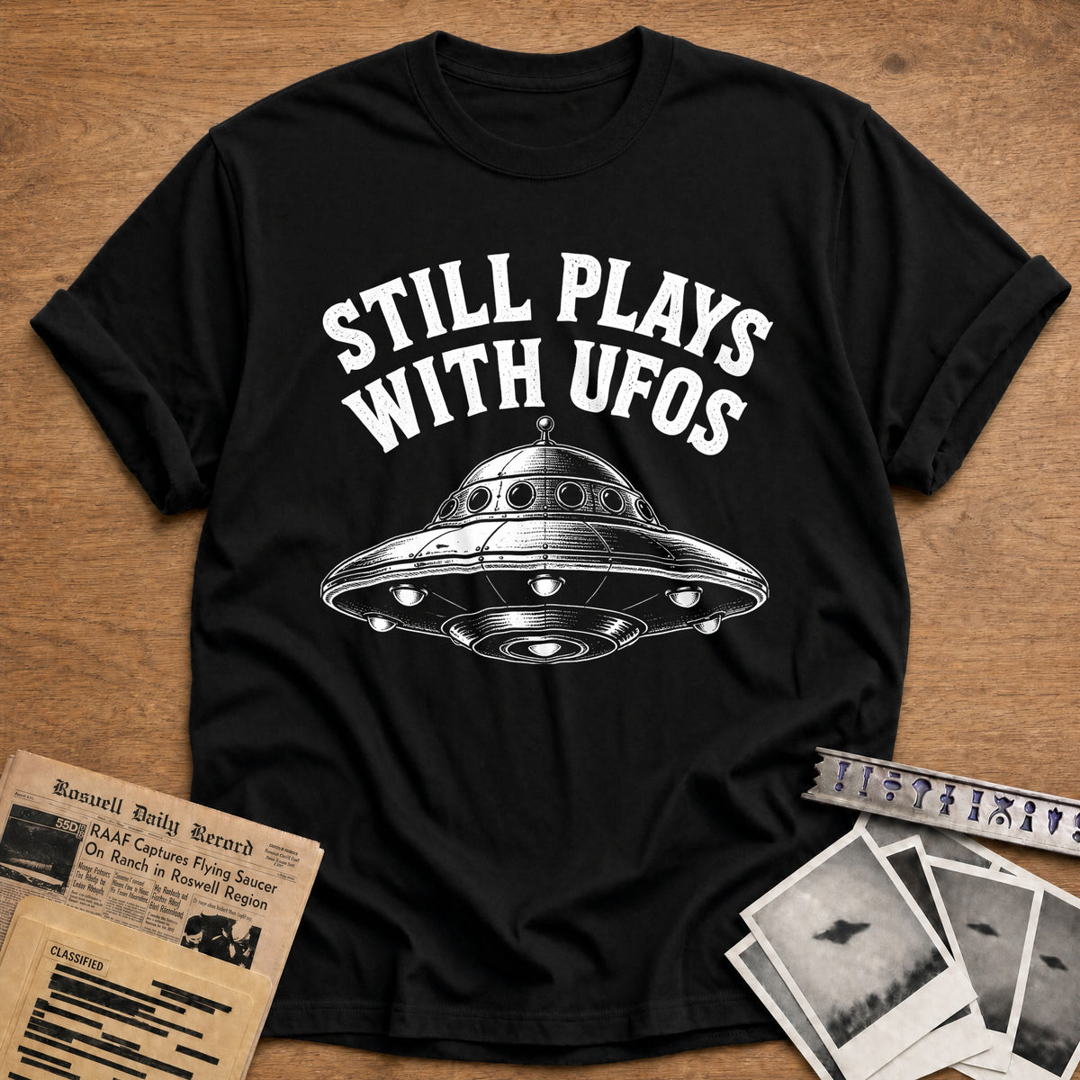 Still Plays With UFOs 88 T-Shirt - Black