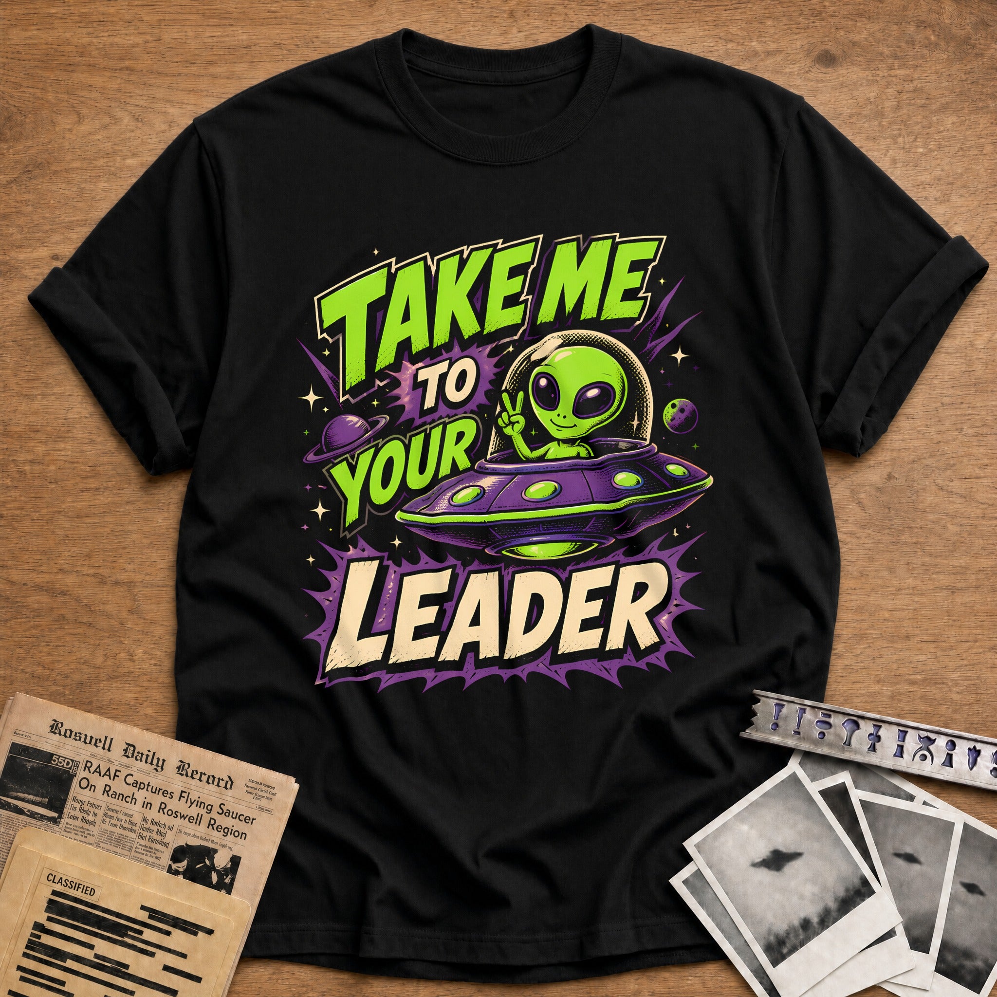 Take Me To Your Leader (2) 25 T-Shirt - Black