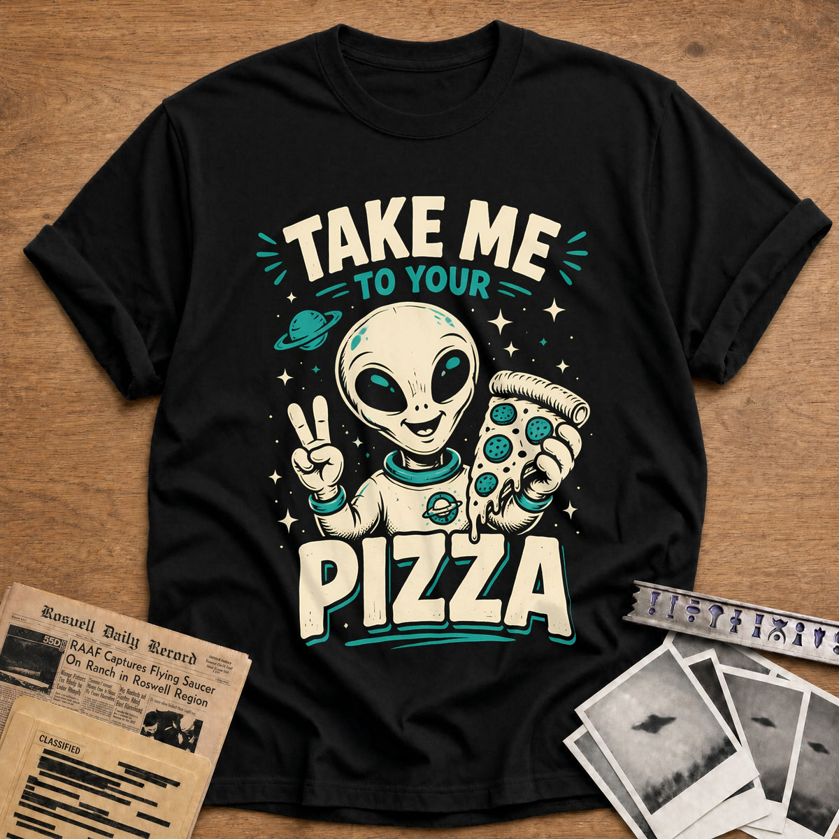 Take Me To Your Pizza 64 T-Shirt - Black
