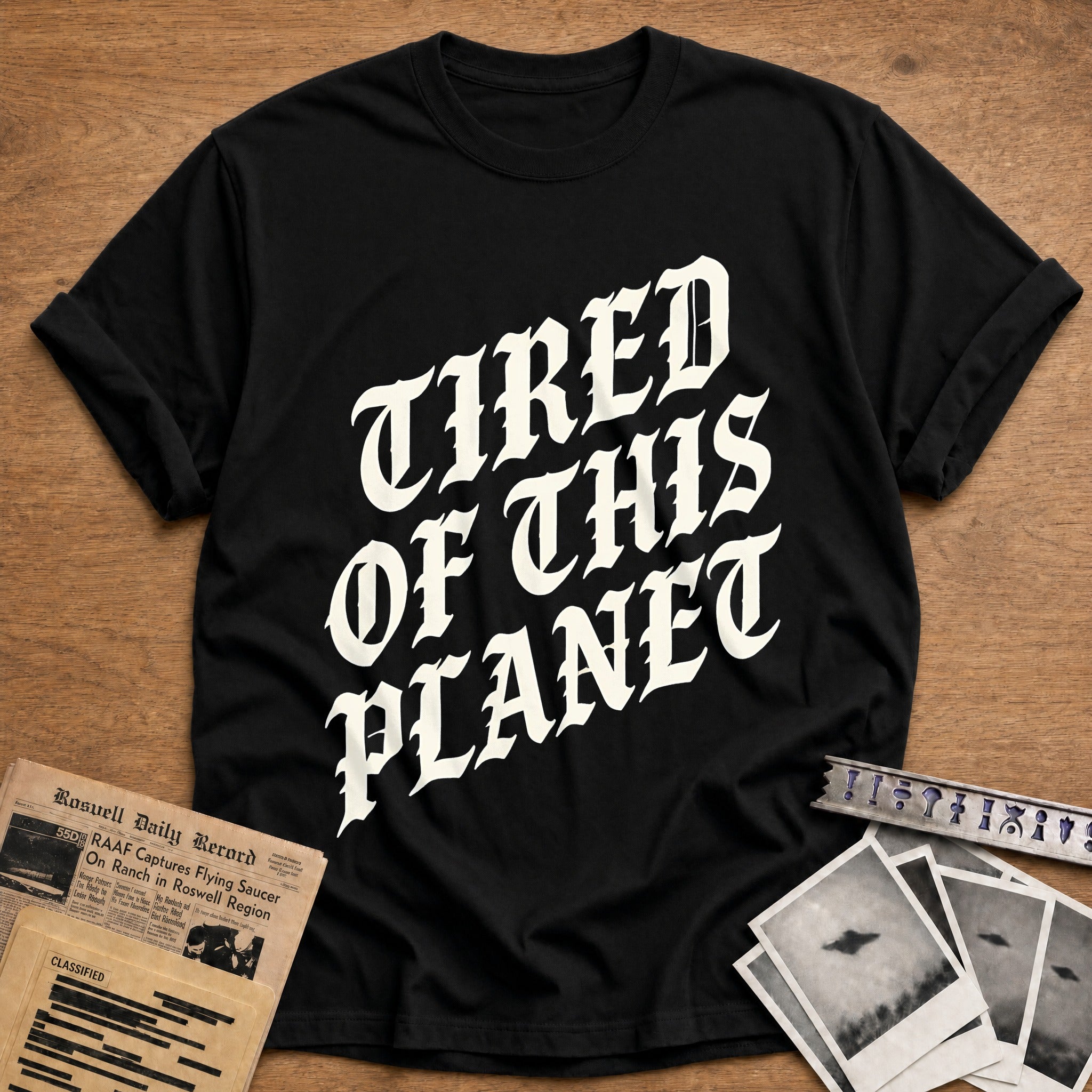 Tired Of This Planet 68 T-Shirt - Black