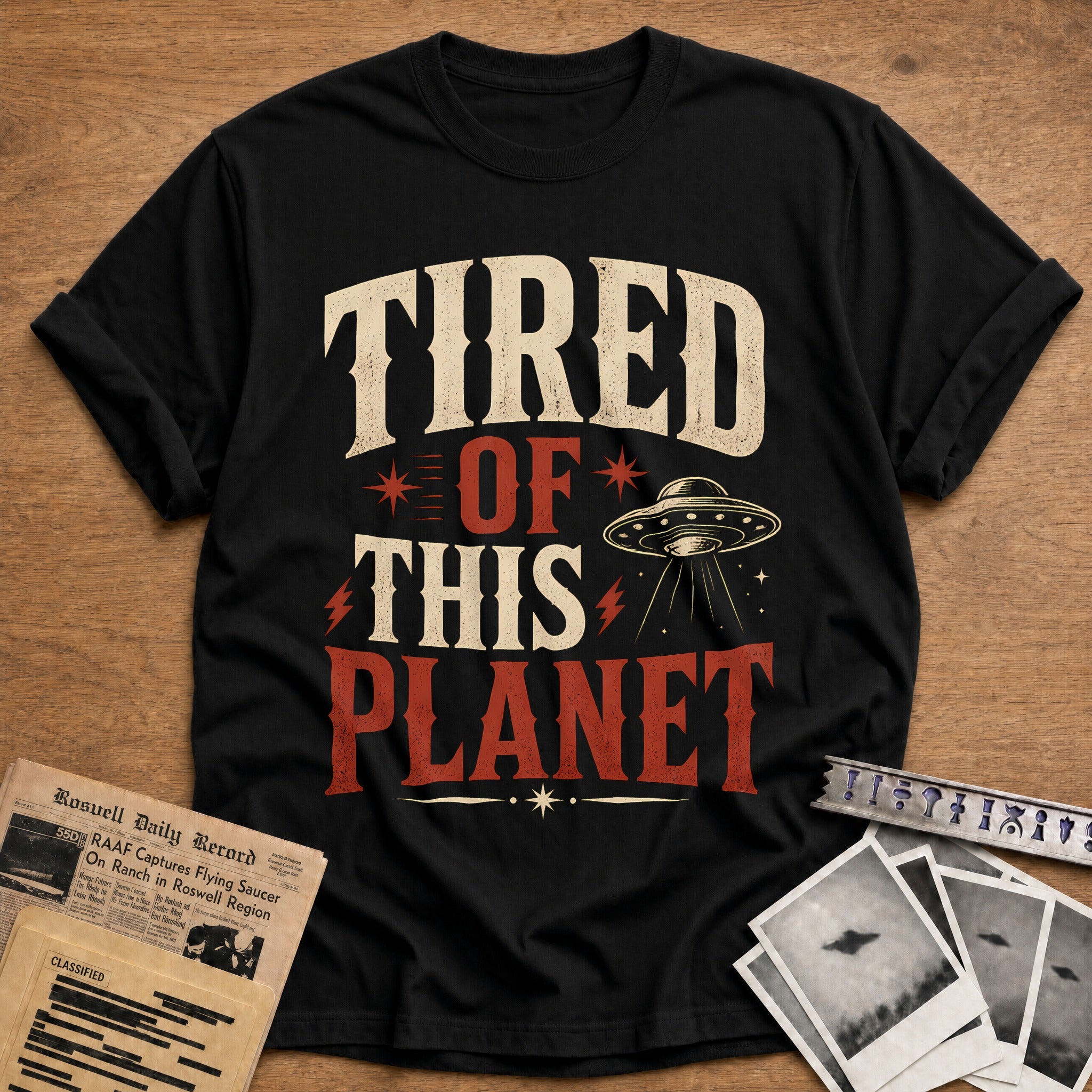 Tired Of This Planet 84 T-Shirt - Black