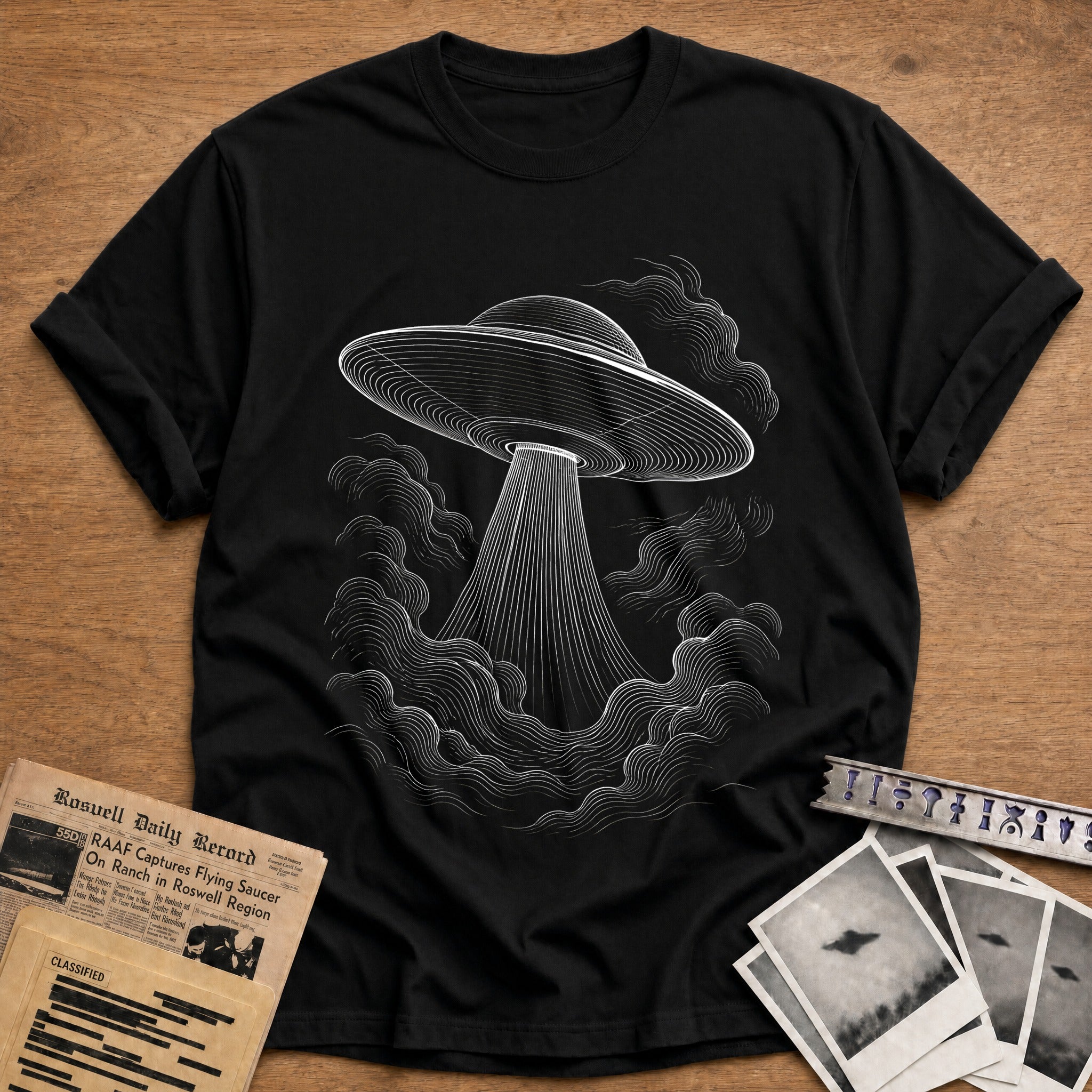 Tractor Beam Descent T-Shirt - Black