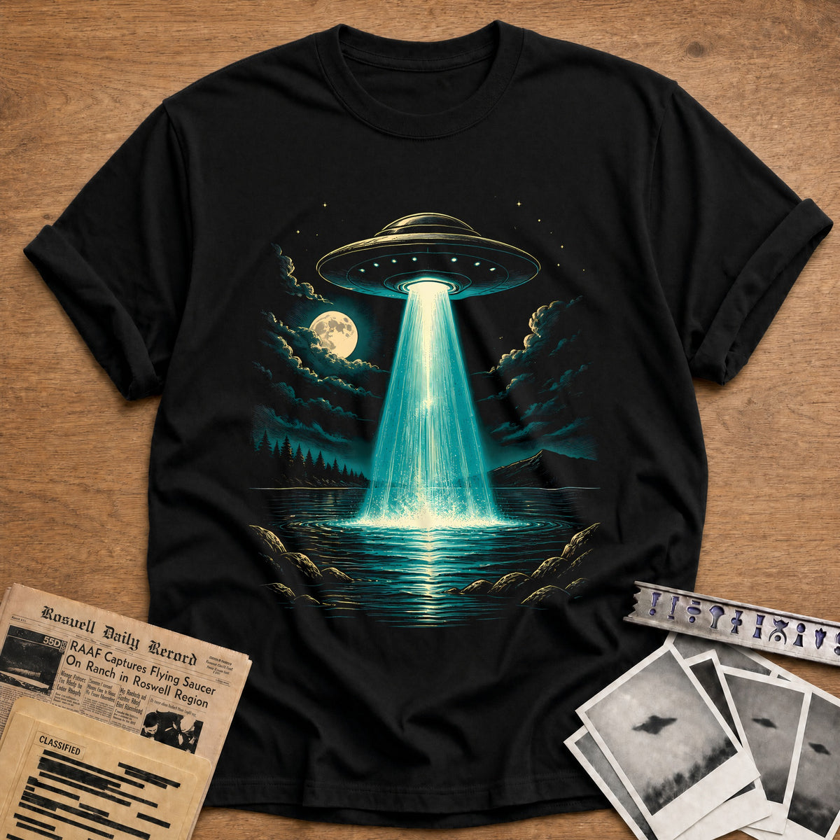 UFO Beam Water 50 T-Shirt - Black