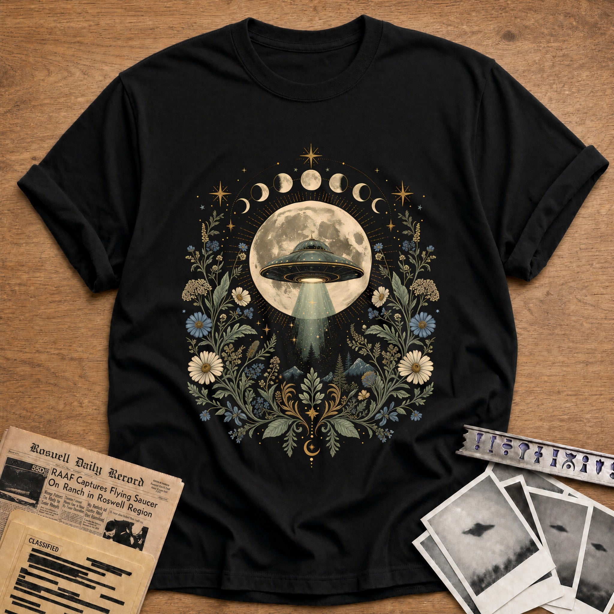 Ufo Full Moon 13 T-Shirt - Black