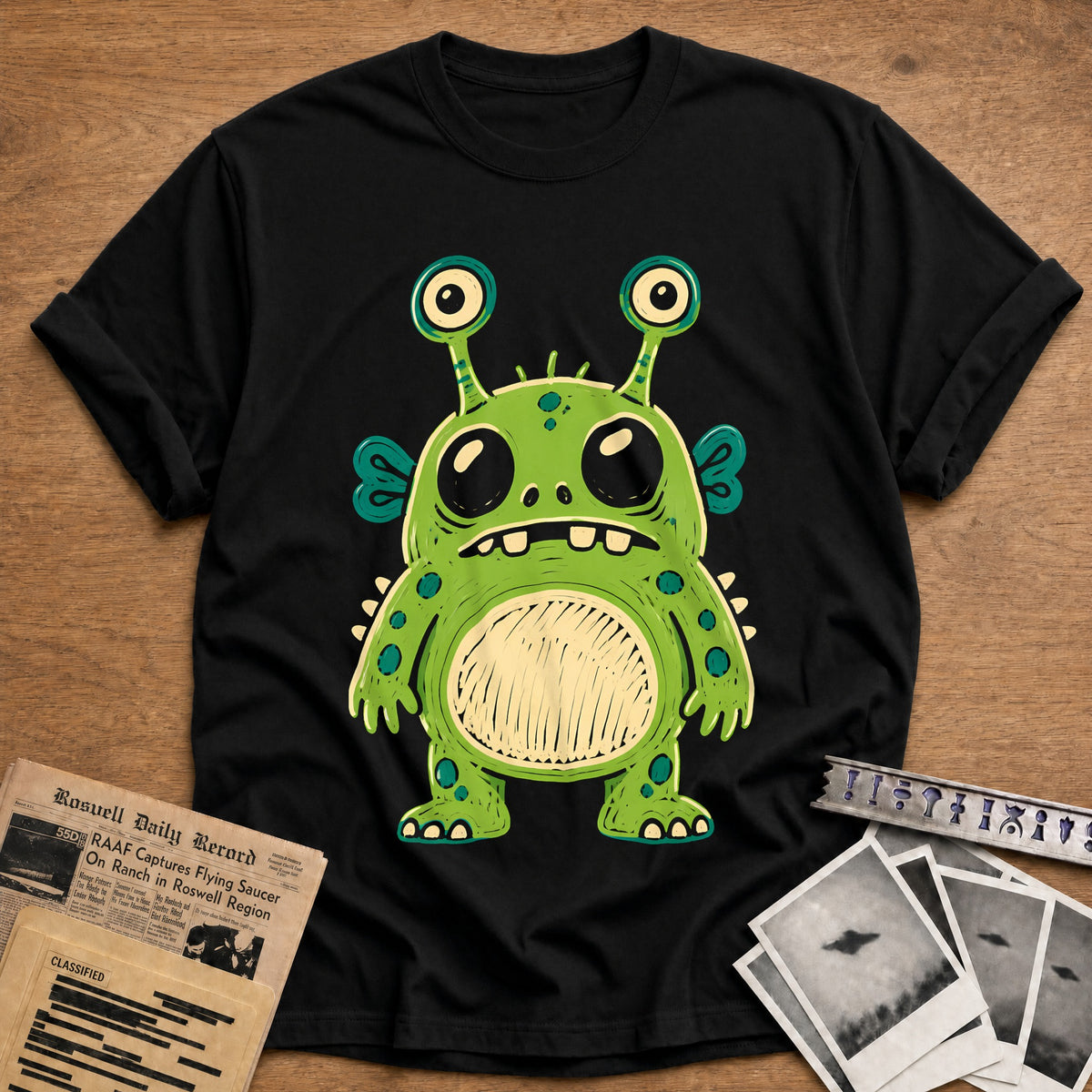 Ugly Doodle Alien 38 T-Shirt - Black