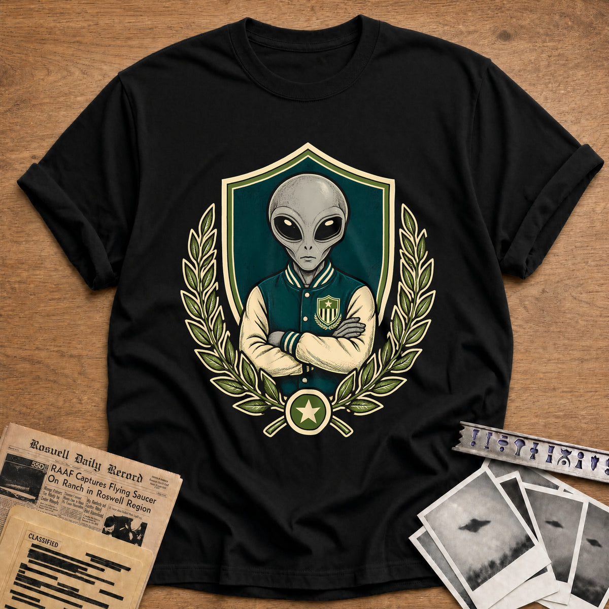 Varsity Alien 53 T-Shirt - Black