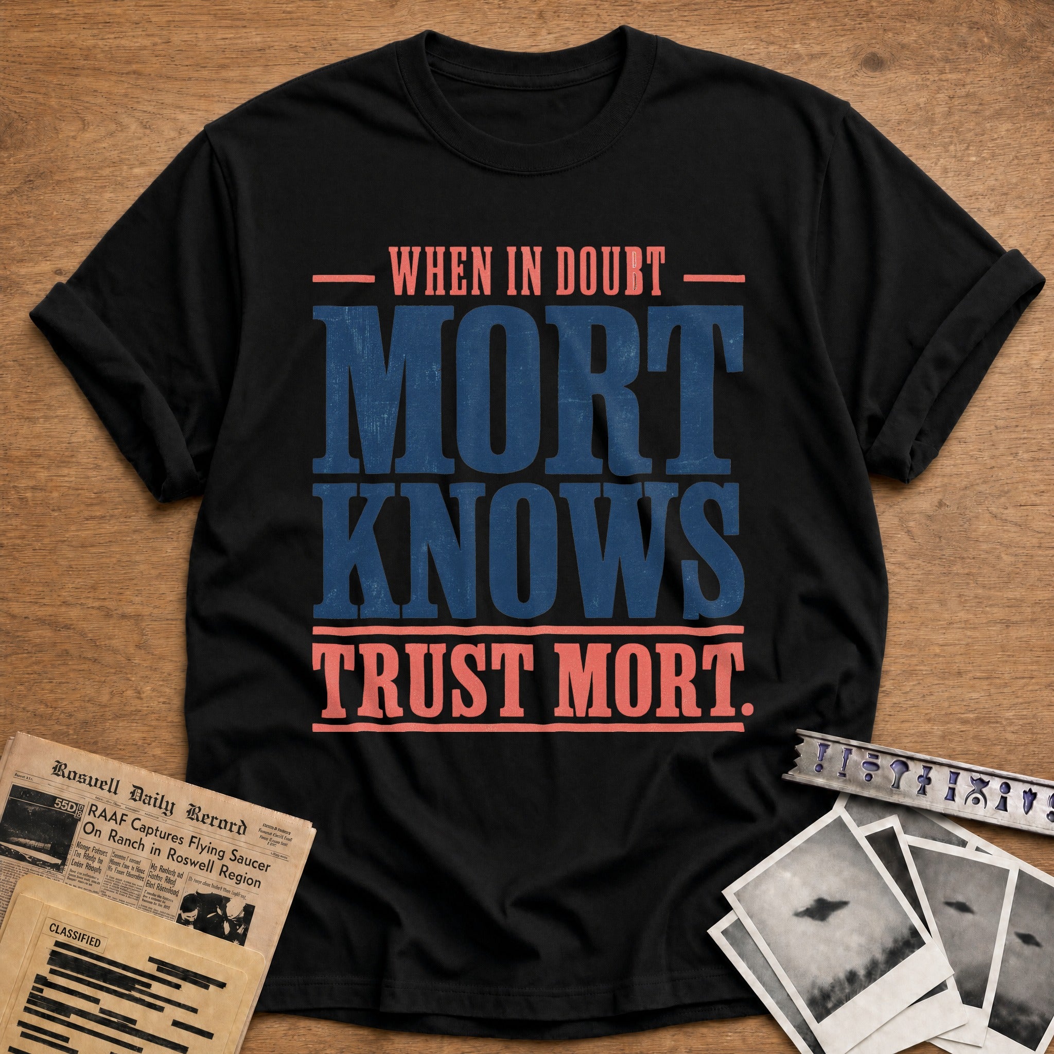 When In Doubt Mort Knows Trust Mort - Black