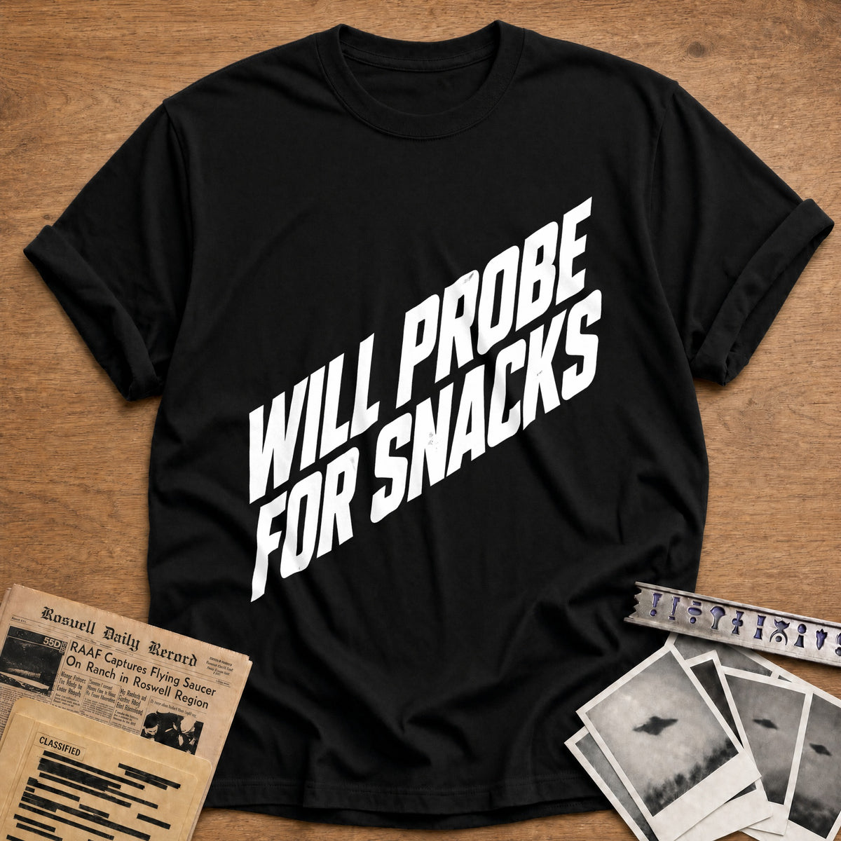 Will Probe For Snacks 49 T-Shirt - Black