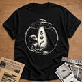 alien abduct flower planet space meme - Black