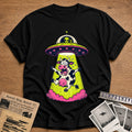 alien abduction cow funny - Black
