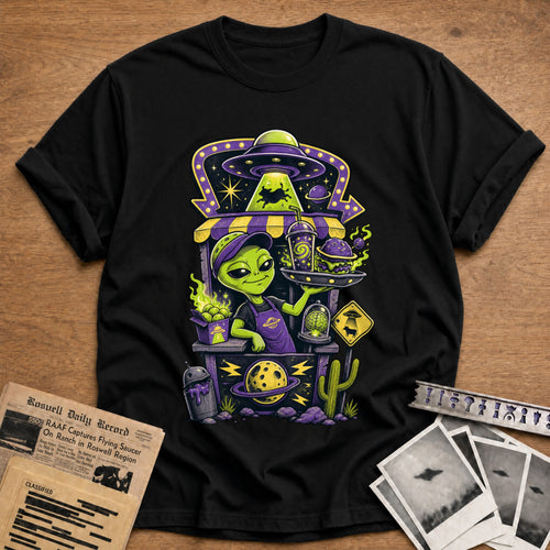 alien chef space kitchen funny - Black