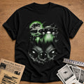 alien ufo forest moon sci fi - Black