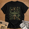 alien ufo forest vintage - Black