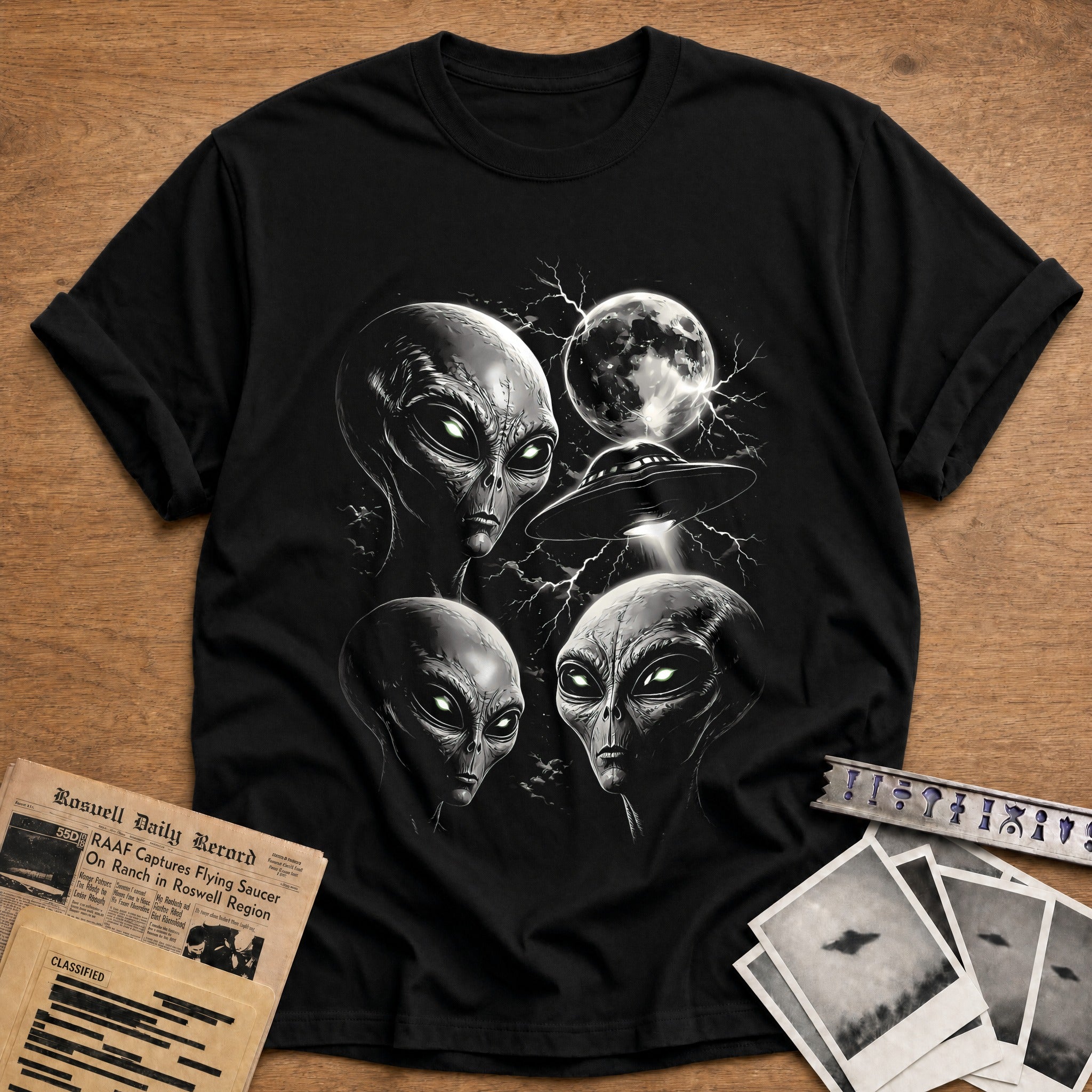 alien ufo moon sci fi - Black