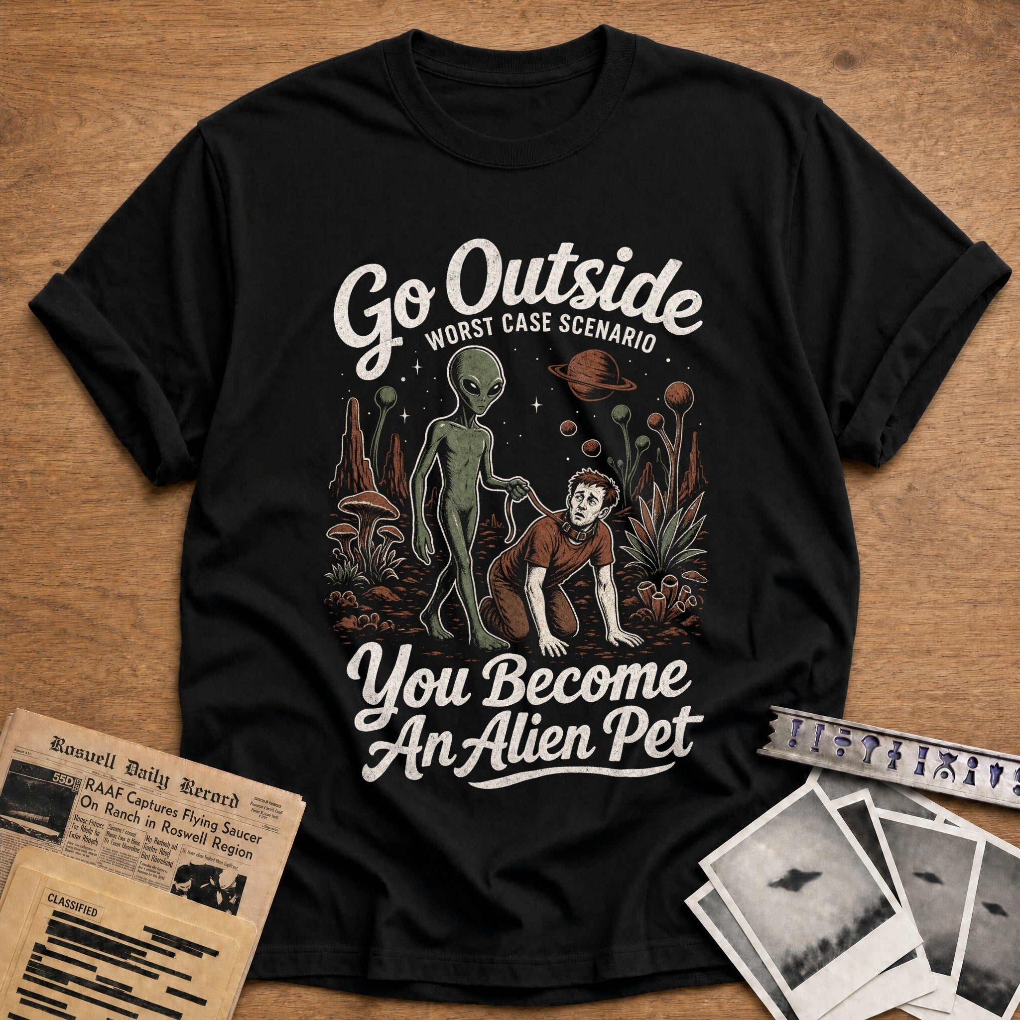 go outside worst case scenario you become an alien - Black