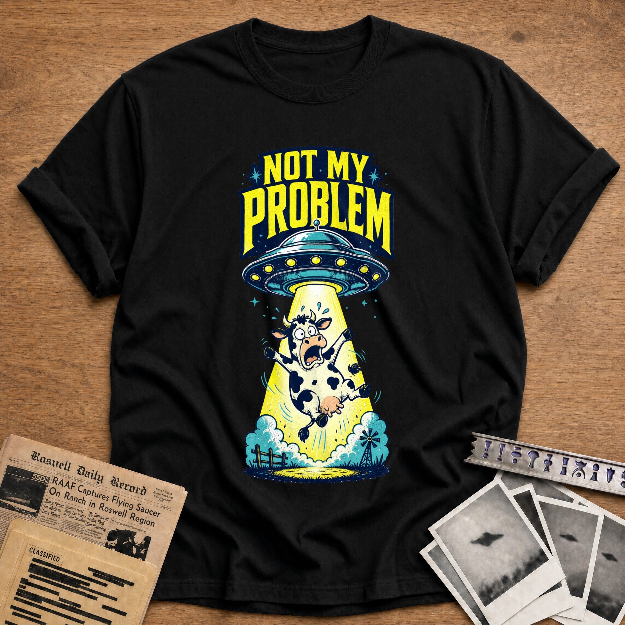 not my problem ufo alien abduction funny - Black