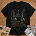 ufo alien abduction forest vintage - Black