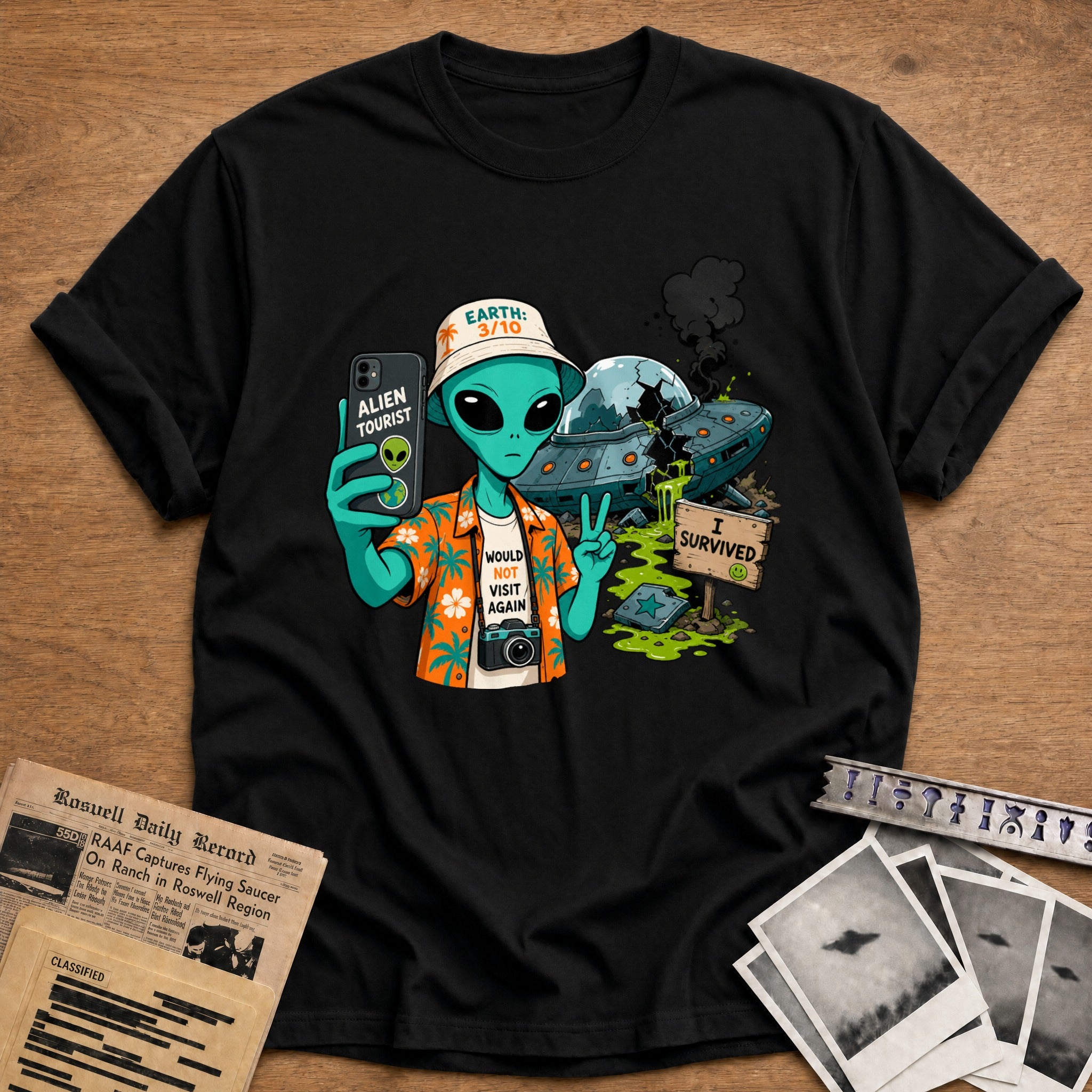 would not visit again alien tourist funny - Black